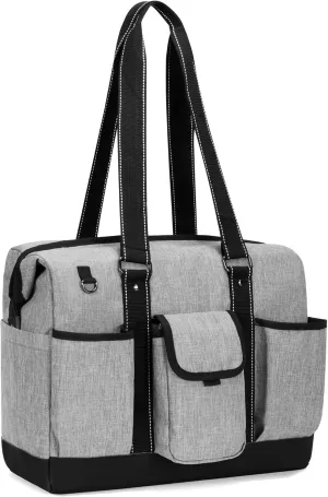 Damero Teacher Tote Bag with Laptop Compartment, Teacher Work Bag with Side Fasten Snaps for Women and Teaching Supplies