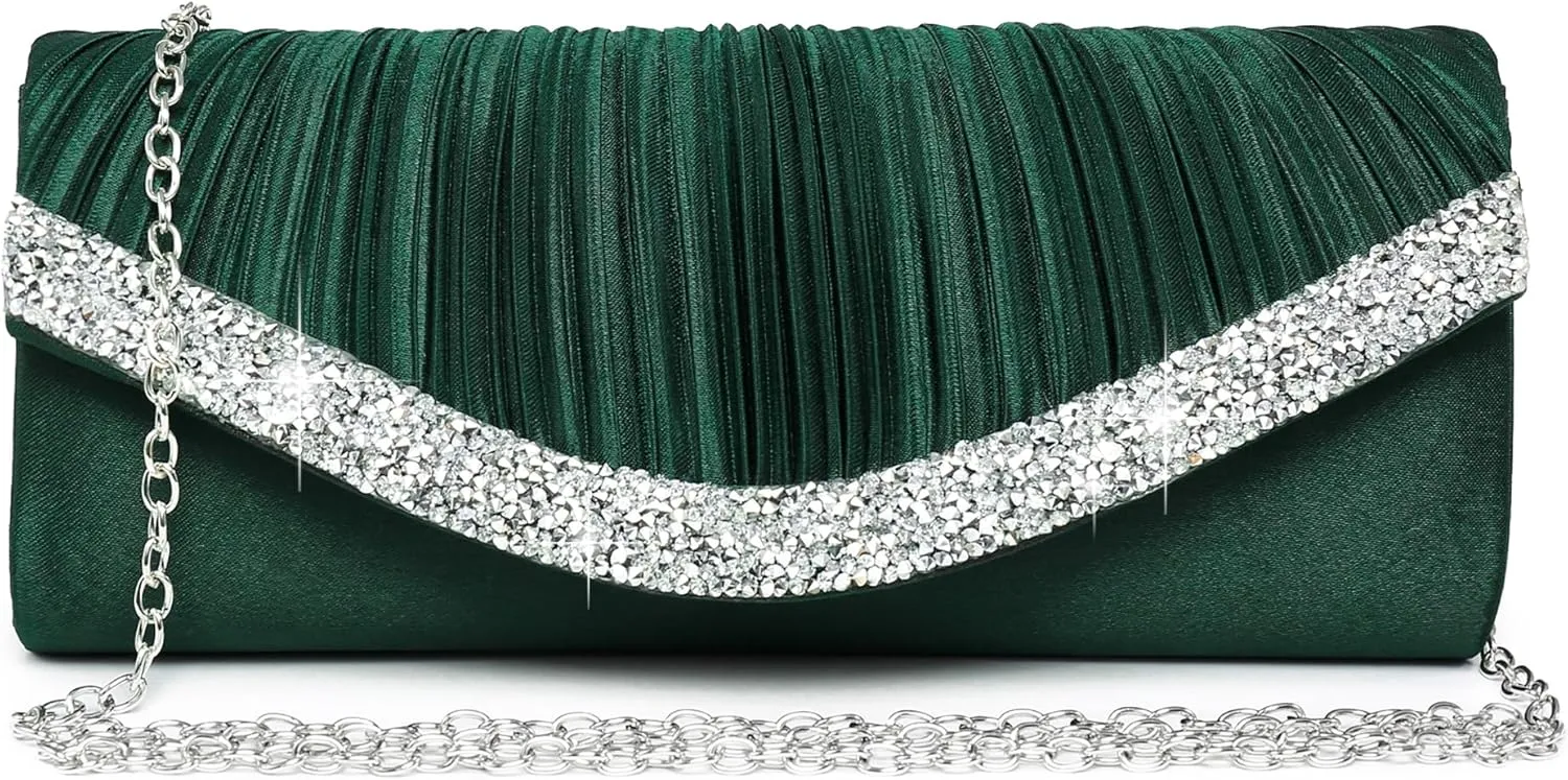 Dasein Clutch Purses for Women Evening Bags Formal Clutches with Rhinestones for Wedding Party Prom Dressy Purse