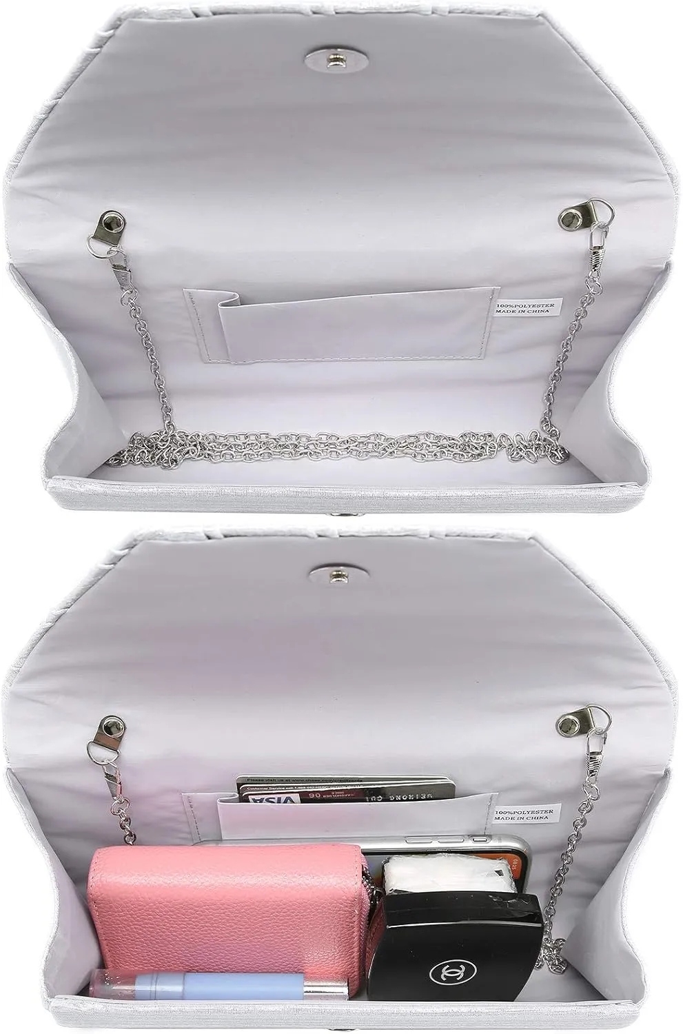 Dasein Women Evening Bags Wedding Purses Handbags Party Clutches Cocktail Prom Formal Clutch with Glitter Rhinestones