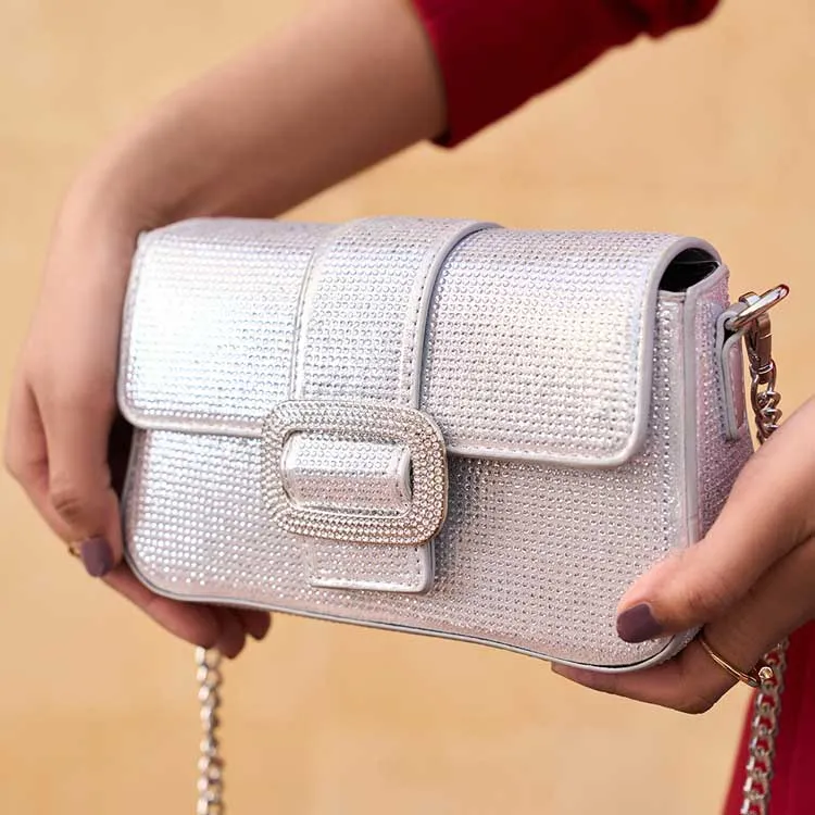 Dazzle By Sarah - Ziya (Silver) Cross Body Bags