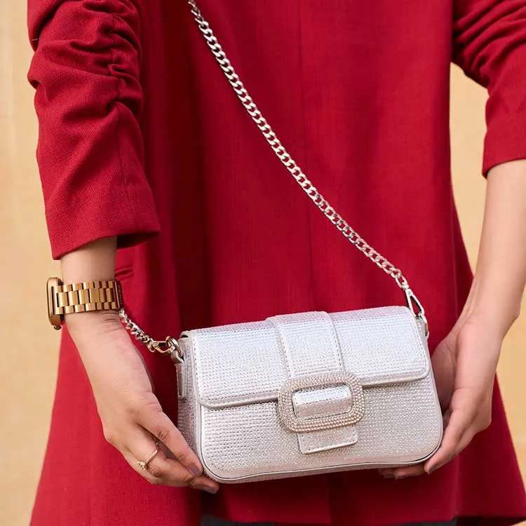 Dazzle By Sarah - Ziya (Silver) Cross Body Bags