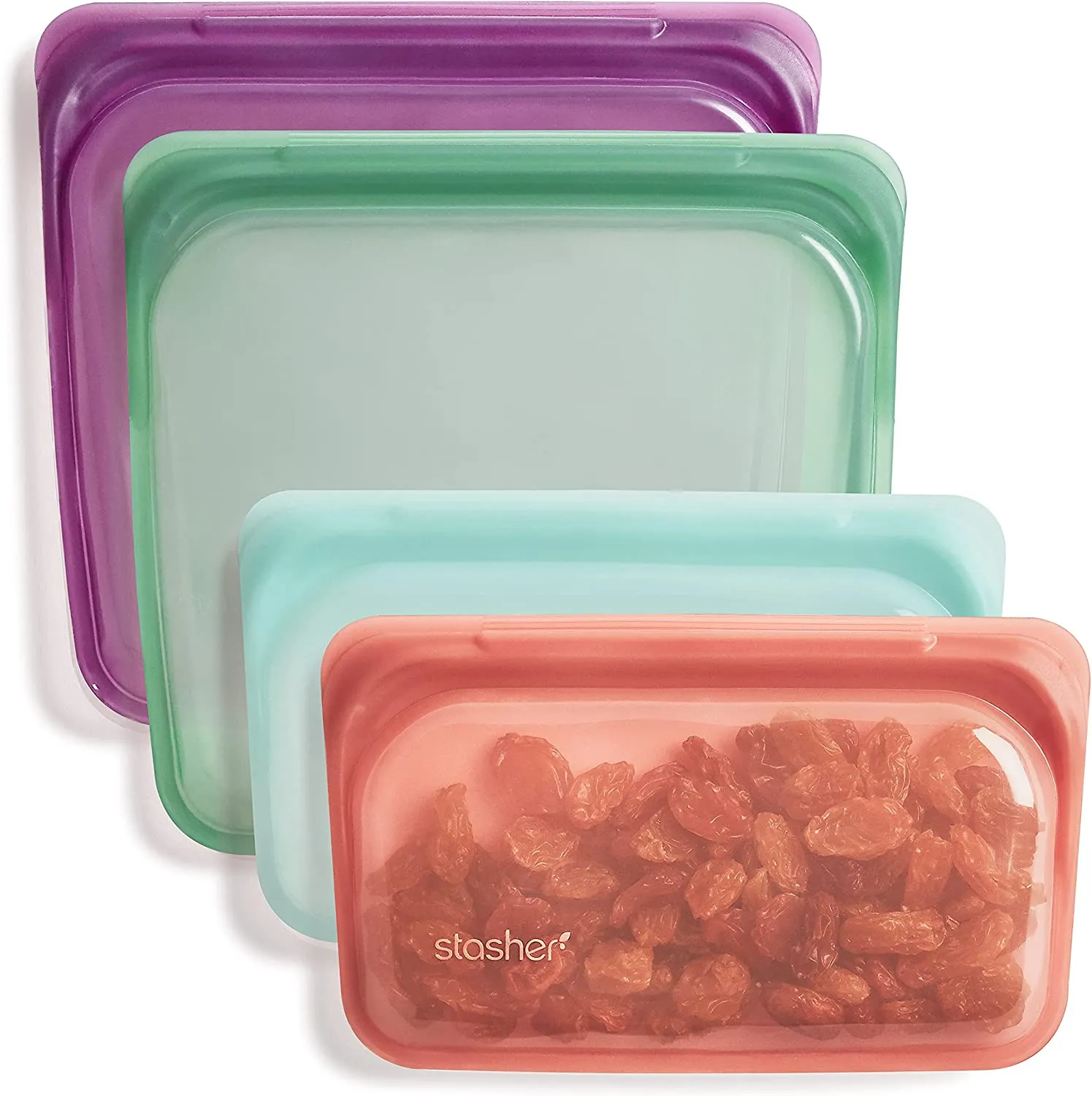 DE  Platinum Silicone Food Grade Reusable Storage Bag, Mojave (Bundle 4-Pack Large) | Reduce Single-Use Plastic | Cook, Store, Sous Vide, or Freeze | Leakproof, Dishwasher-Safe, Eco-friendly