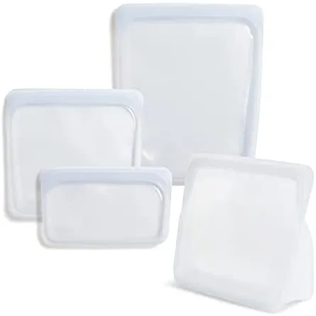 DE  Platinum Silicone Food Grade Reusable Storage Bag, Mojave (Bundle 4-Pack Large) | Reduce Single-Use Plastic | Cook, Store, Sous Vide, or Freeze | Leakproof, Dishwasher-Safe, Eco-friendly