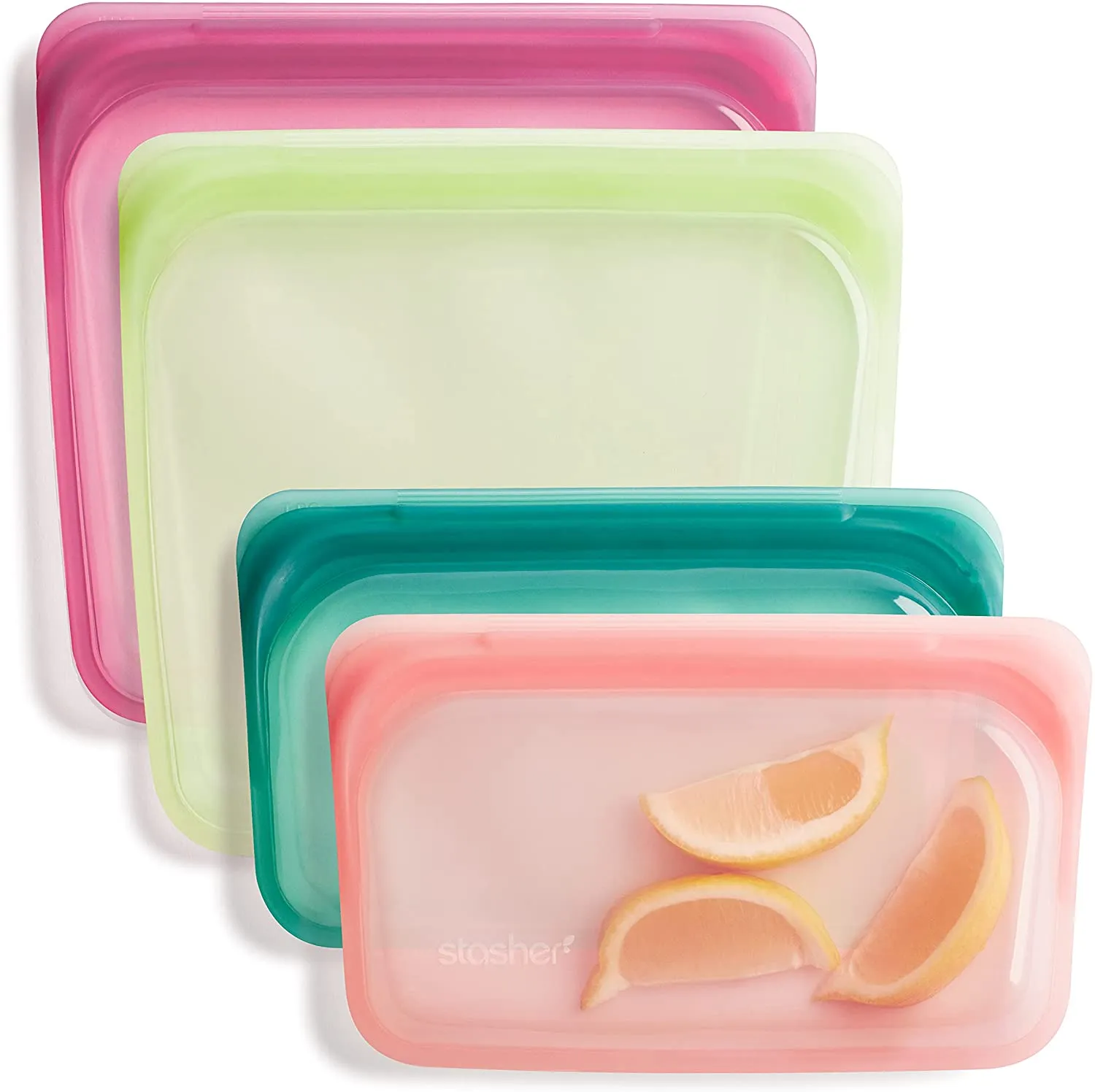 DE  Platinum Silicone Food Grade Reusable Storage Bag, Mojave (Bundle 4-Pack Large) | Reduce Single-Use Plastic | Cook, Store, Sous Vide, or Freeze | Leakproof, Dishwasher-Safe, Eco-friendly