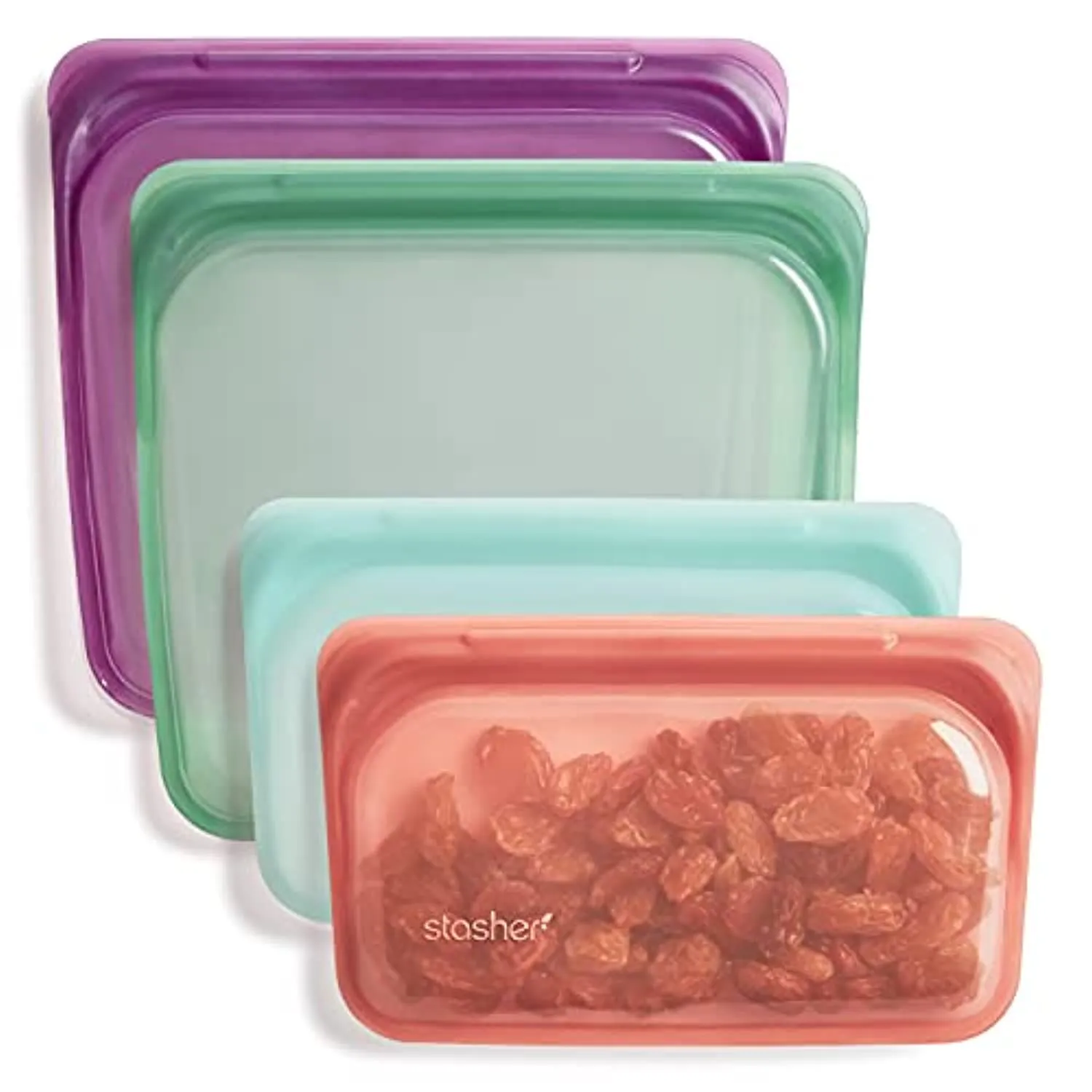 DE  Platinum Silicone Food Grade Reusable Storage Bag, Mojave (Bundle 4-Pack Large) | Reduce Single-Use Plastic | Cook, Store, Sous Vide, or Freeze | Leakproof, Dishwasher-Safe, Eco-friendly