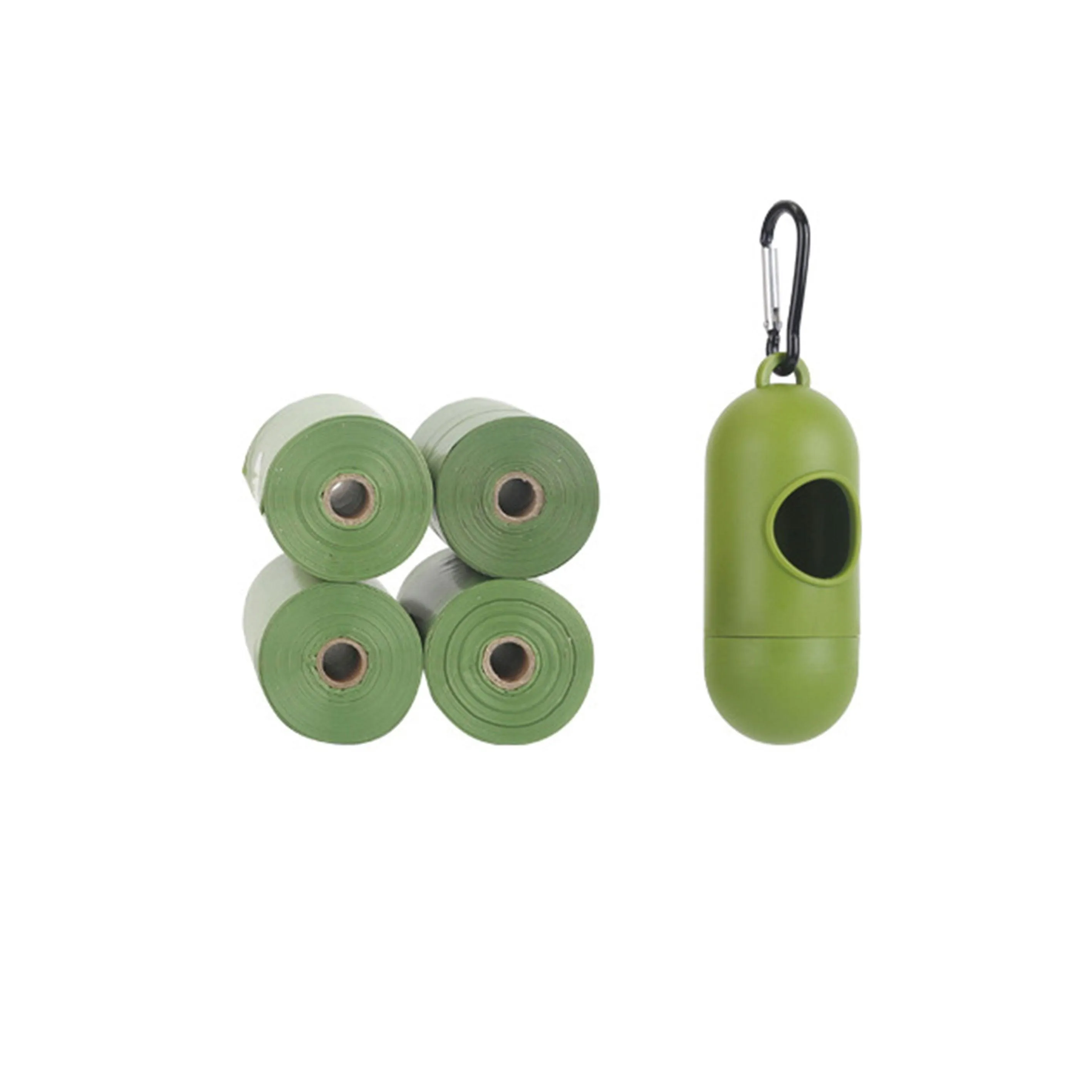 Degradable Pet Waste Bags Green 4 Rolls 1 Dispenser