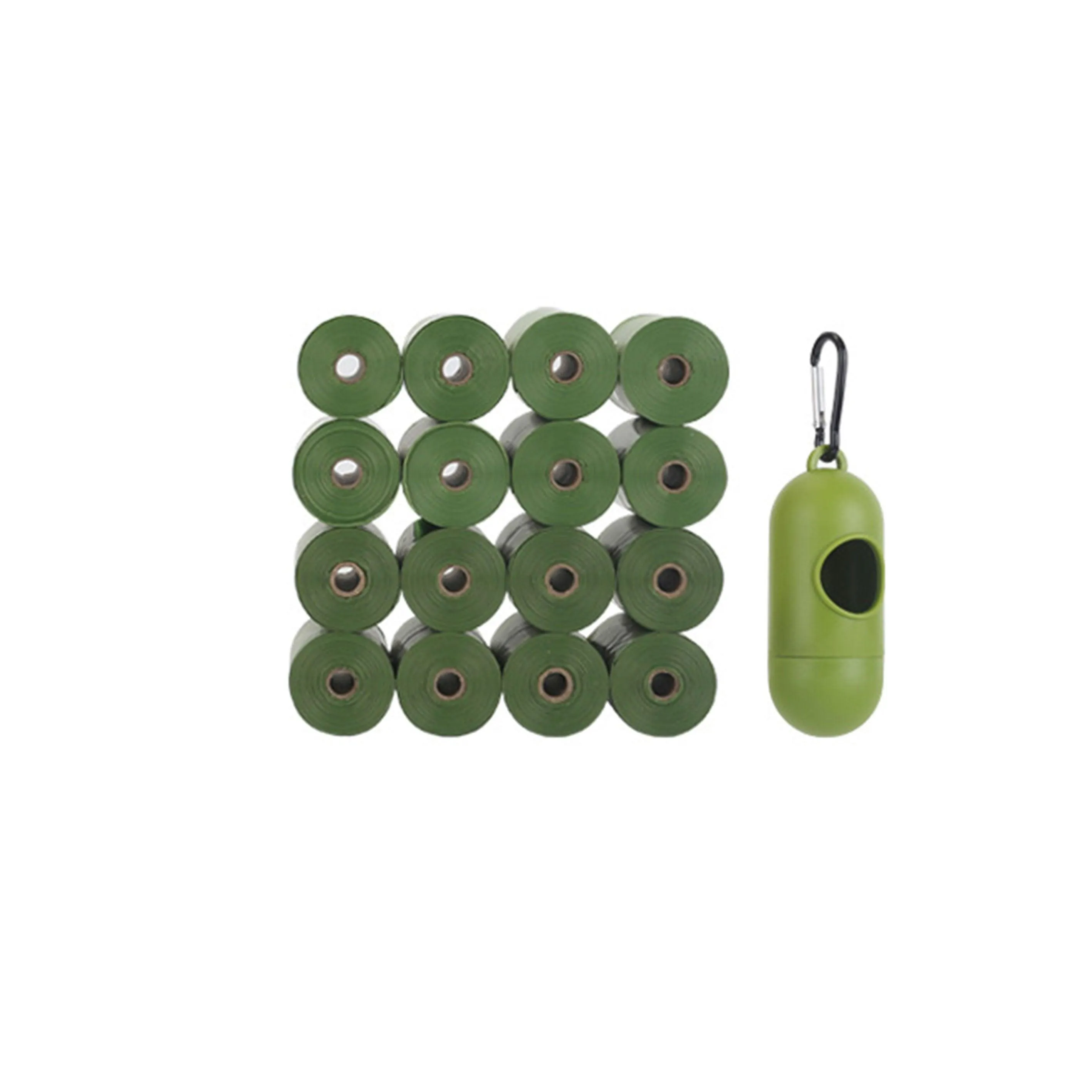 Degradable Pet Waste Bags Green 4 Rolls 1 Dispenser
