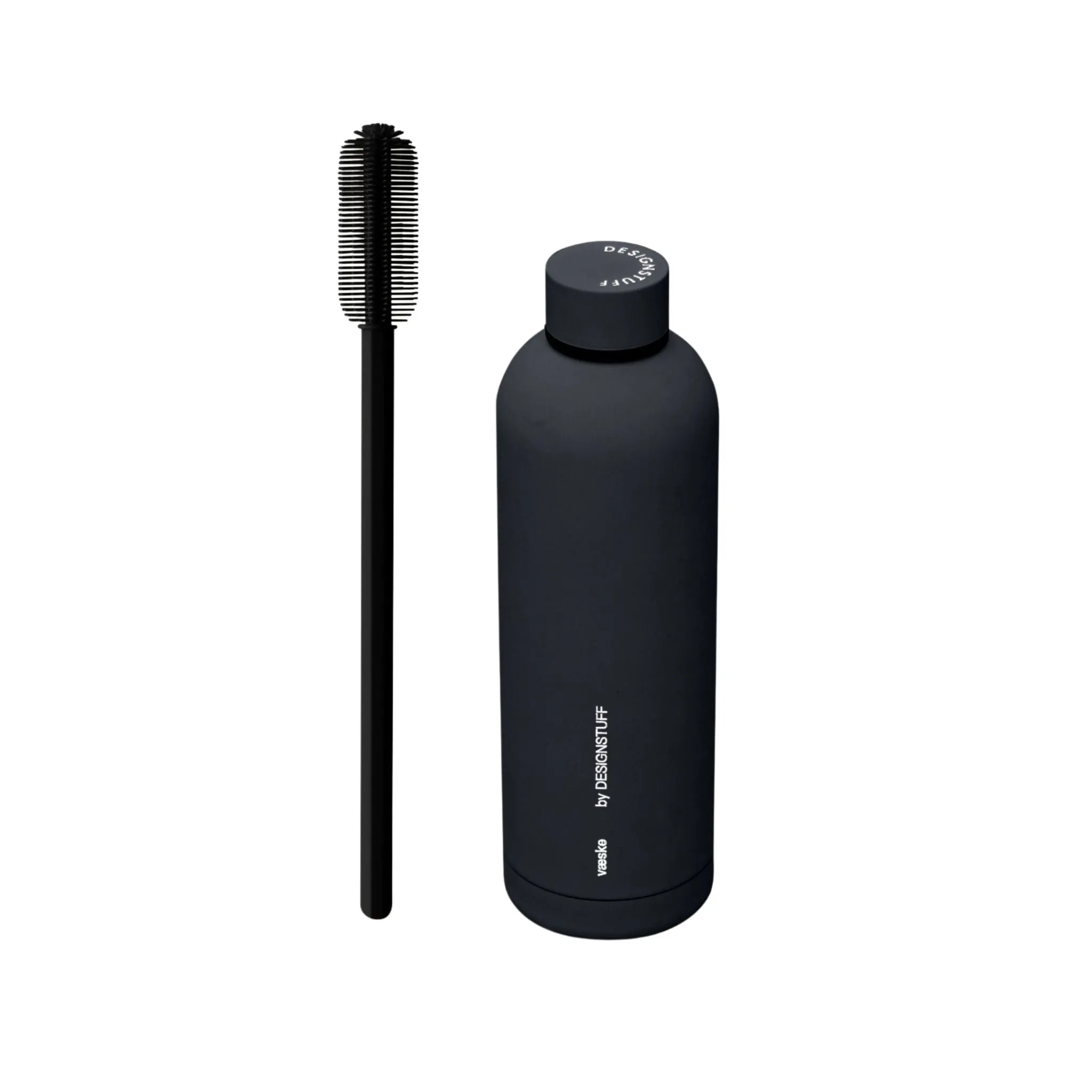 DESIGNSTUFF Hydration Duo, Bottle Brush & Water Bottle Gift Set, Black