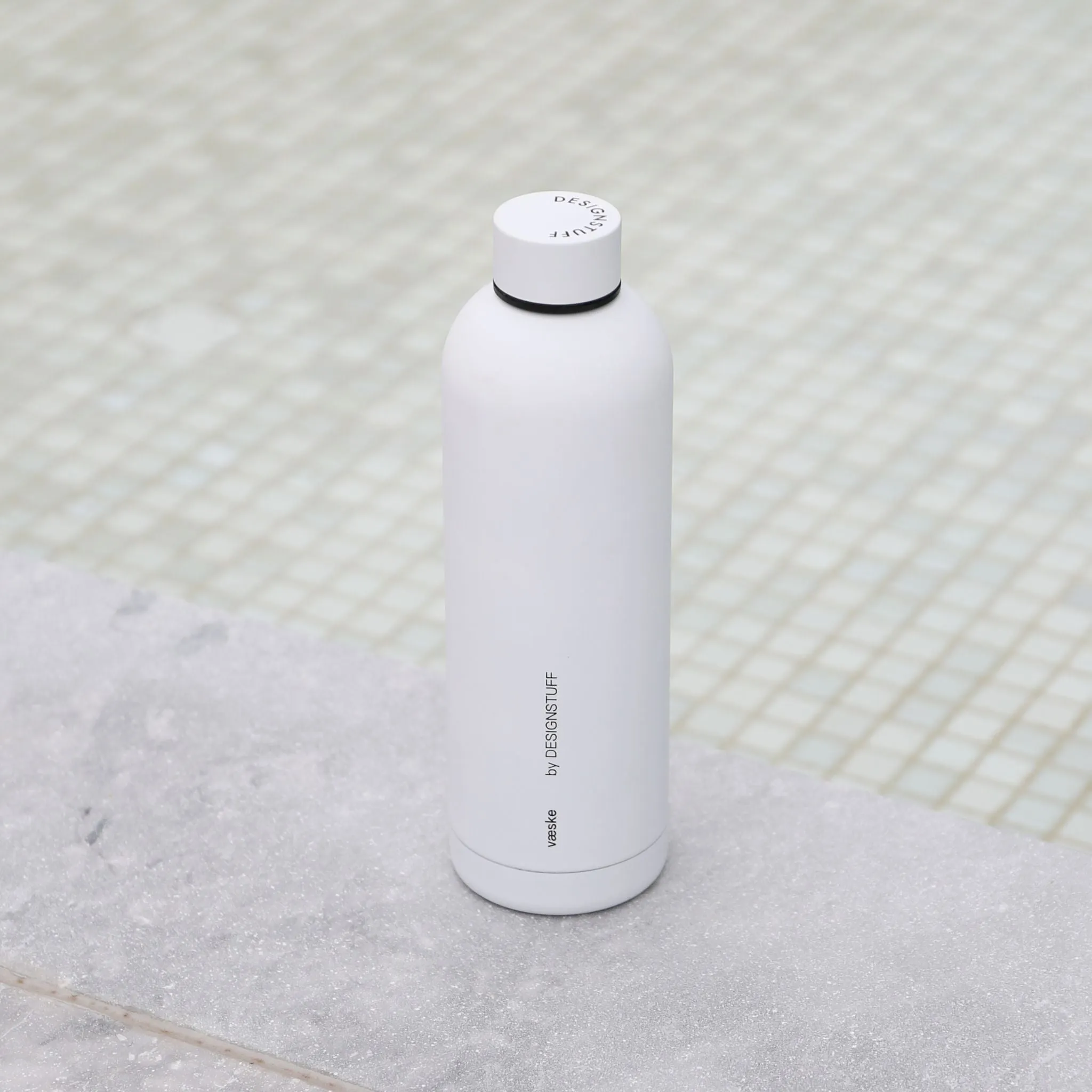 DESIGNSTUFF Hydration Duo, Bottle Brush & Water Bottle Gift Set, White