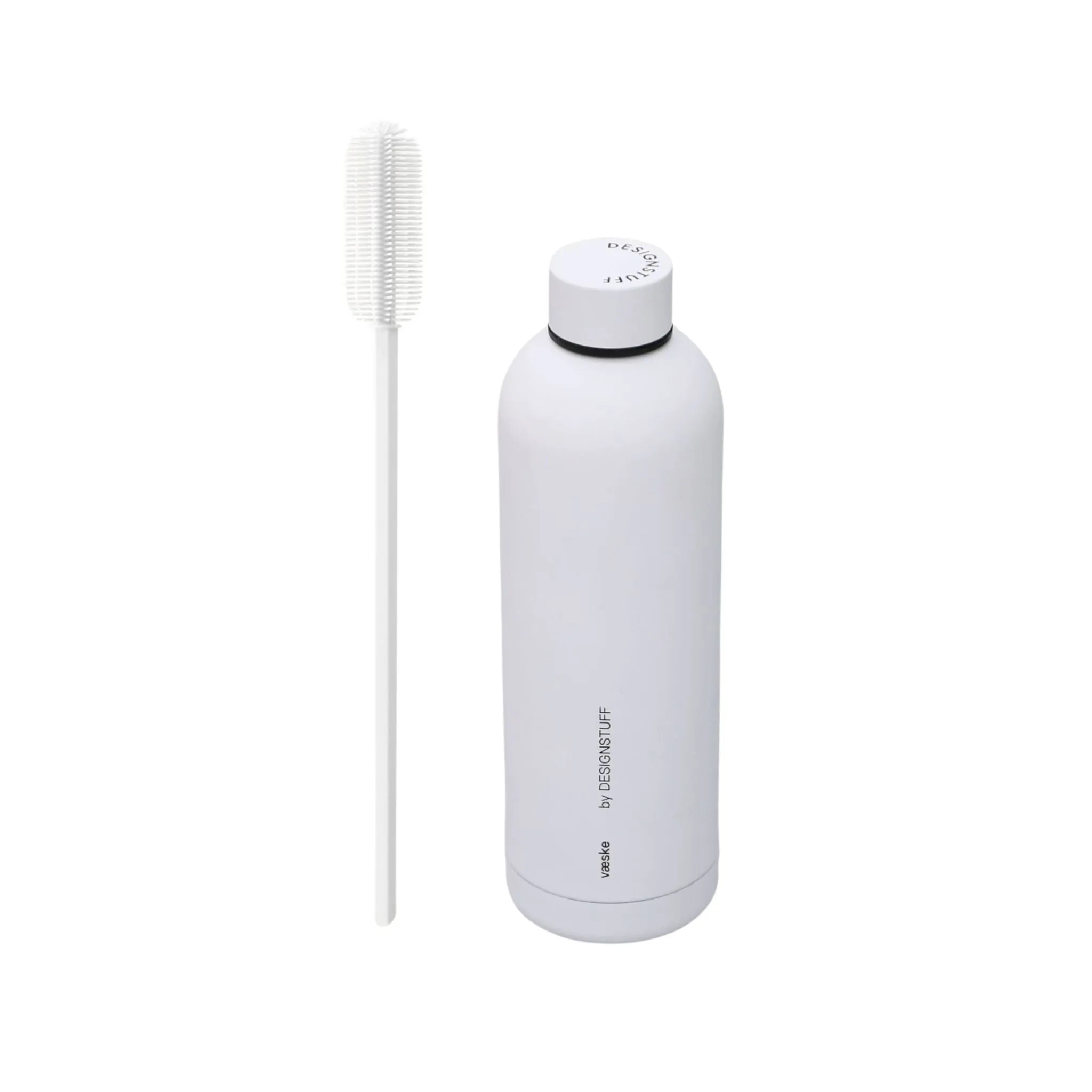 DESIGNSTUFF Hydration Duo, Bottle Brush & Water Bottle Gift Set, White