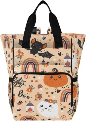 Diaper Bag Backpack - Cute Halloween Motif Large Capacity Baby Bag for Women, Multifunctional Diaper Bag for Travel