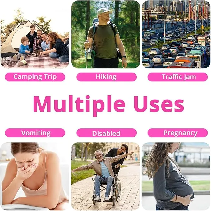 Disposable Urine Bag for Travel - 900ML Portable Pee Bags for Women Men 12 PCS/24PCS Emergency Vomit Bags Unisex Urinal Toilet Bag for Car Camping, Road Trip,Traffic Jams, Pregnant, Kids, Patient