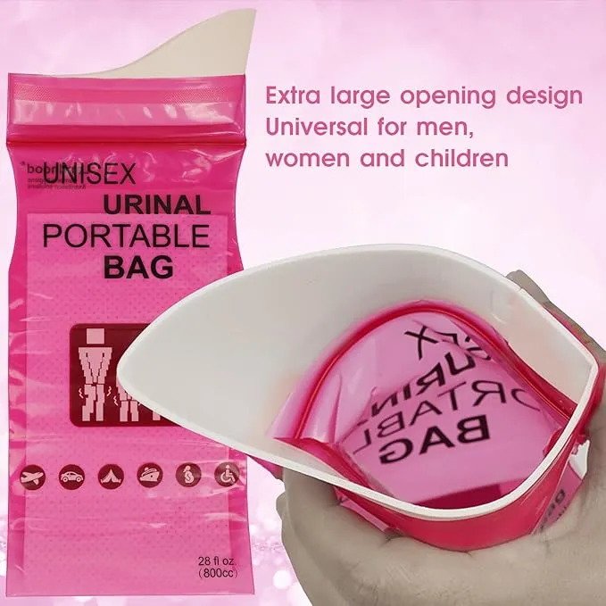 Disposable Urine Bags with Absorbent Pad in Portable Urinal Pee Bags Resealable Unisex for Traffic Jam Travelling On-The-go