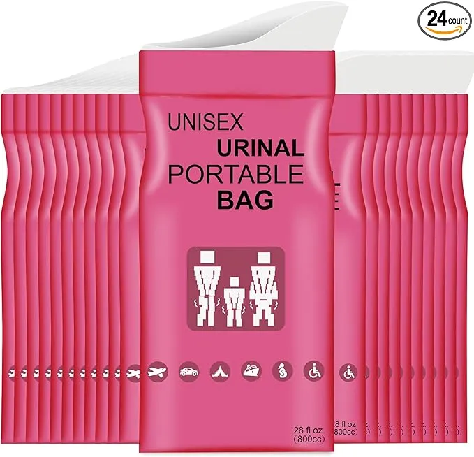 Disposable Urine Bags with Absorbent Pad in Portable Urinal Pee Bags Resealable Unisex for Traffic Jam Travelling On-The-go