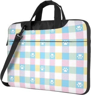 Dog Paw Seamless Pattern Laptop Bag Classic Slim Briefcase Messenger Bag, Spacious, Ergonomic