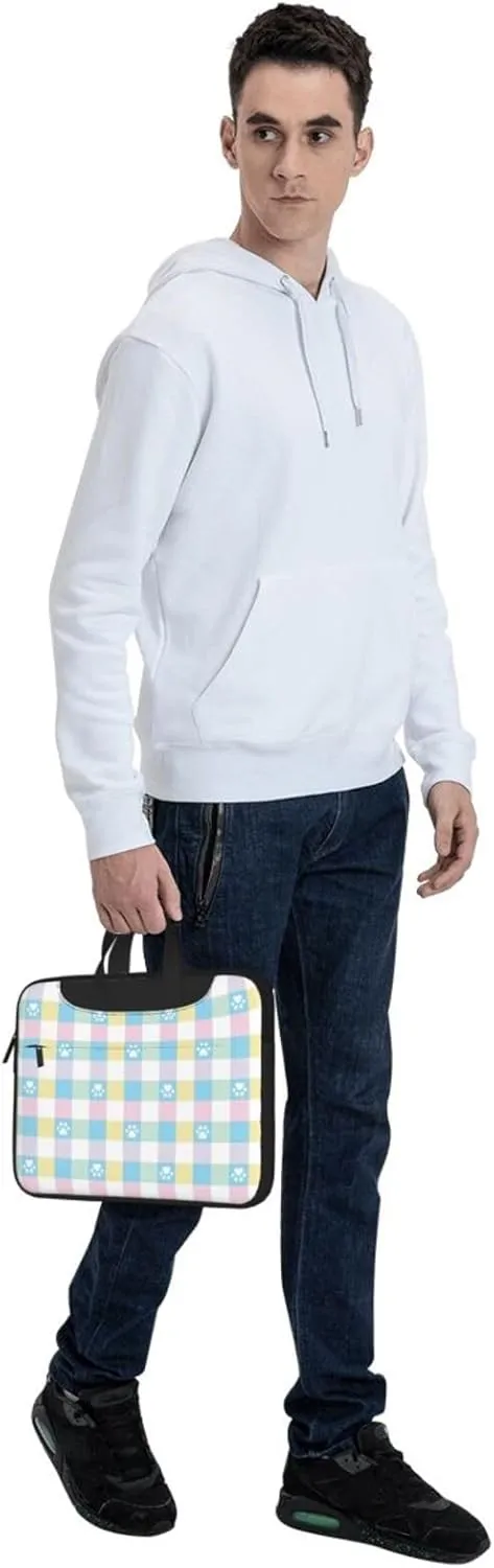Dog Paw Seamless Pattern Laptop Bag Classic Slim Briefcase Messenger Bag, Spacious, Ergonomic