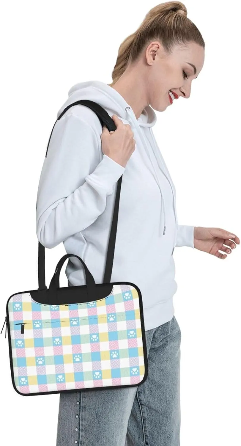 Dog Paw Seamless Pattern Laptop Bag Classic Slim Briefcase Messenger Bag, Spacious, Ergonomic