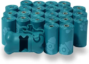 Dog/cat Poop Bags (360 Bags) for Waste Refuse Cleanup, Doggy Roll Replacements for Outdoor Puppy Walking and Travel, Leak Proof and Tear Resistant, Thick Plastic - Turquoise