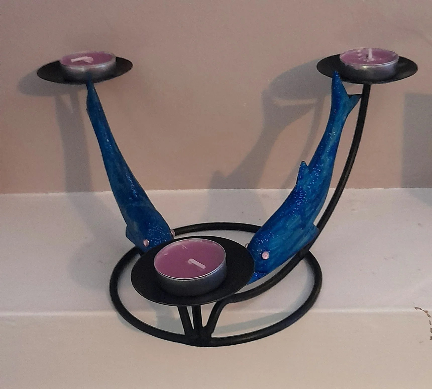 Dolphin tea light candle holder