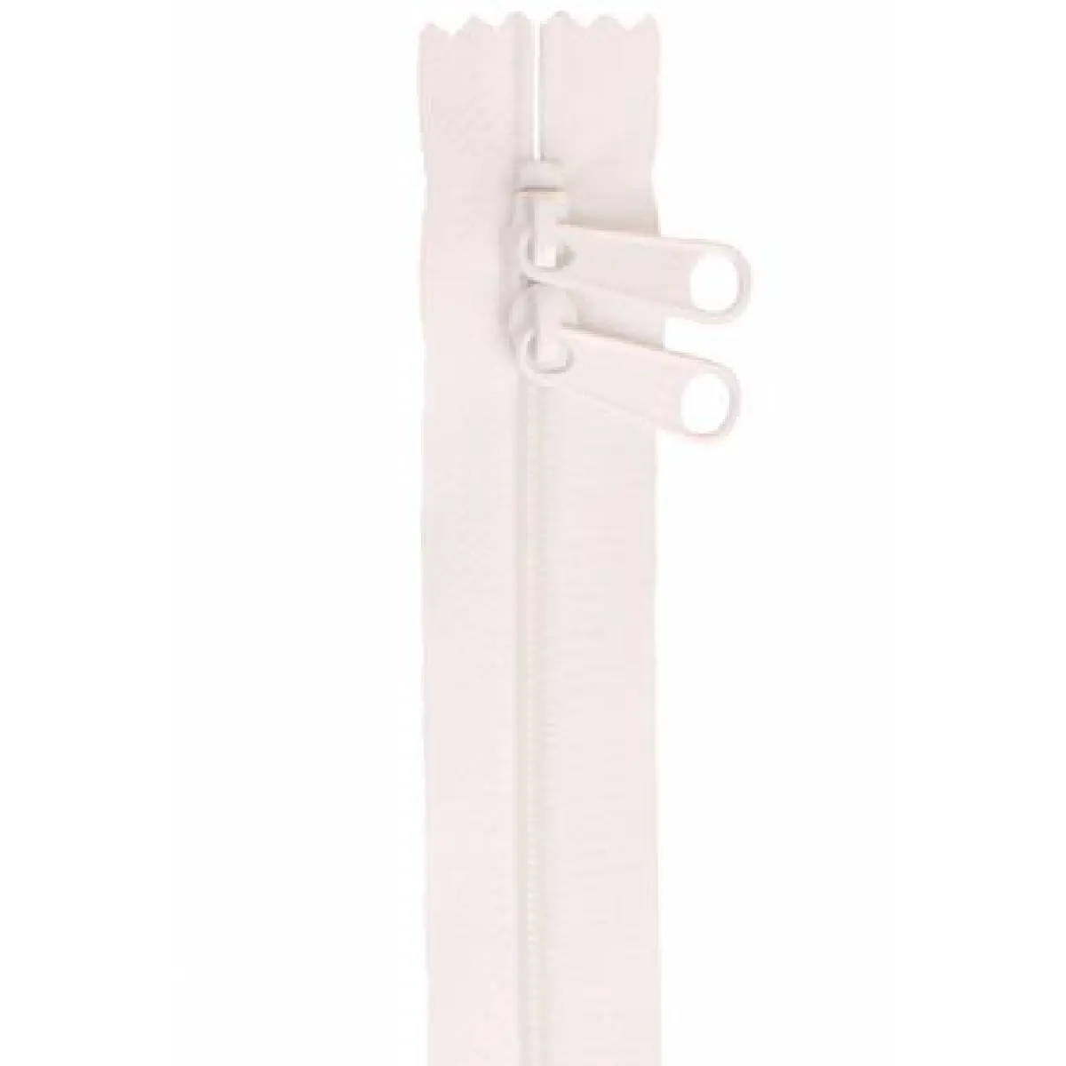 DOUBLE SLIDE 30" ZIPPER WHITE