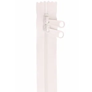 DOUBLE SLIDE 30" ZIPPER WHITE