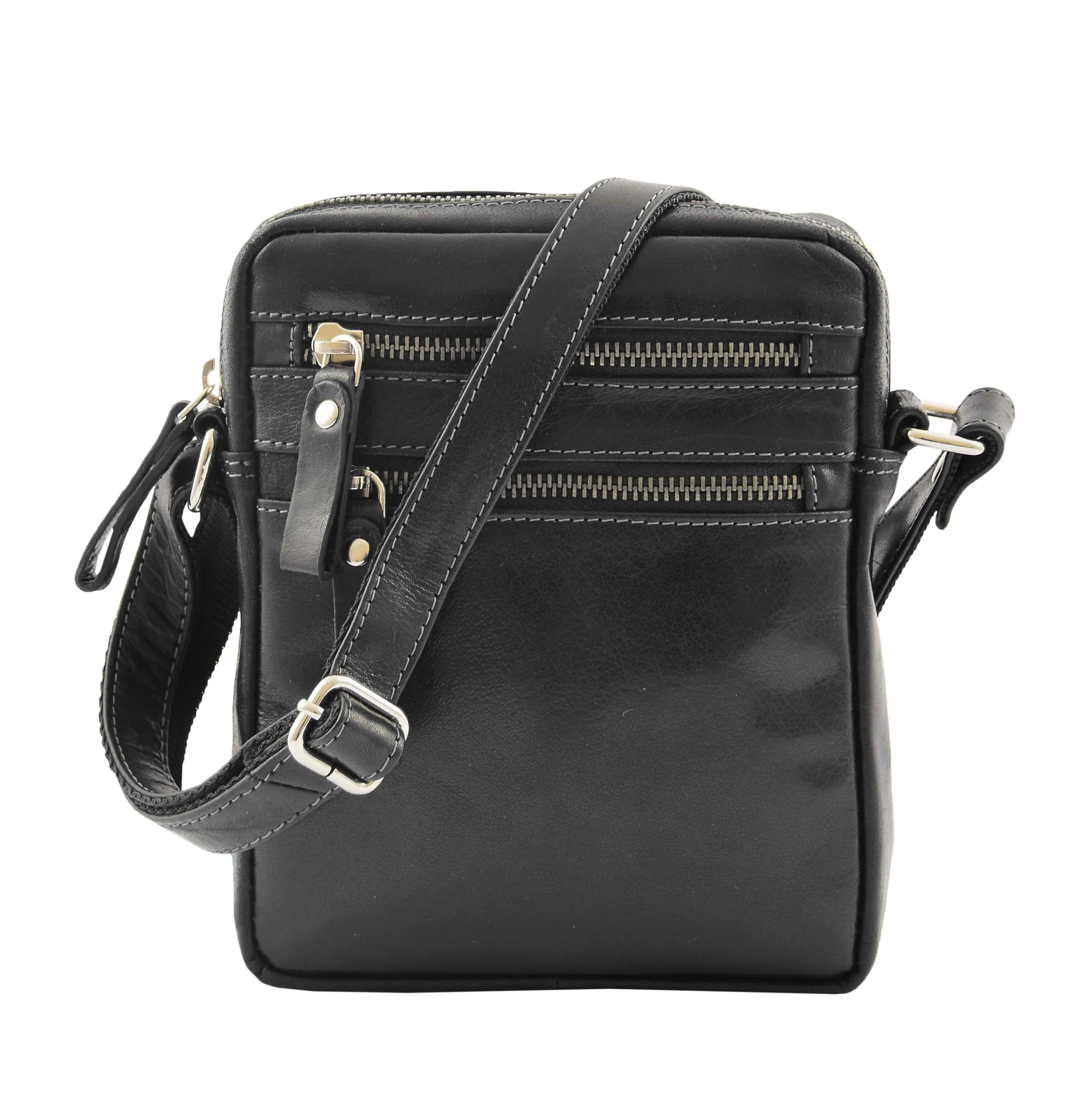 DR336 Men's Leather Cross Body Flight Bag Black