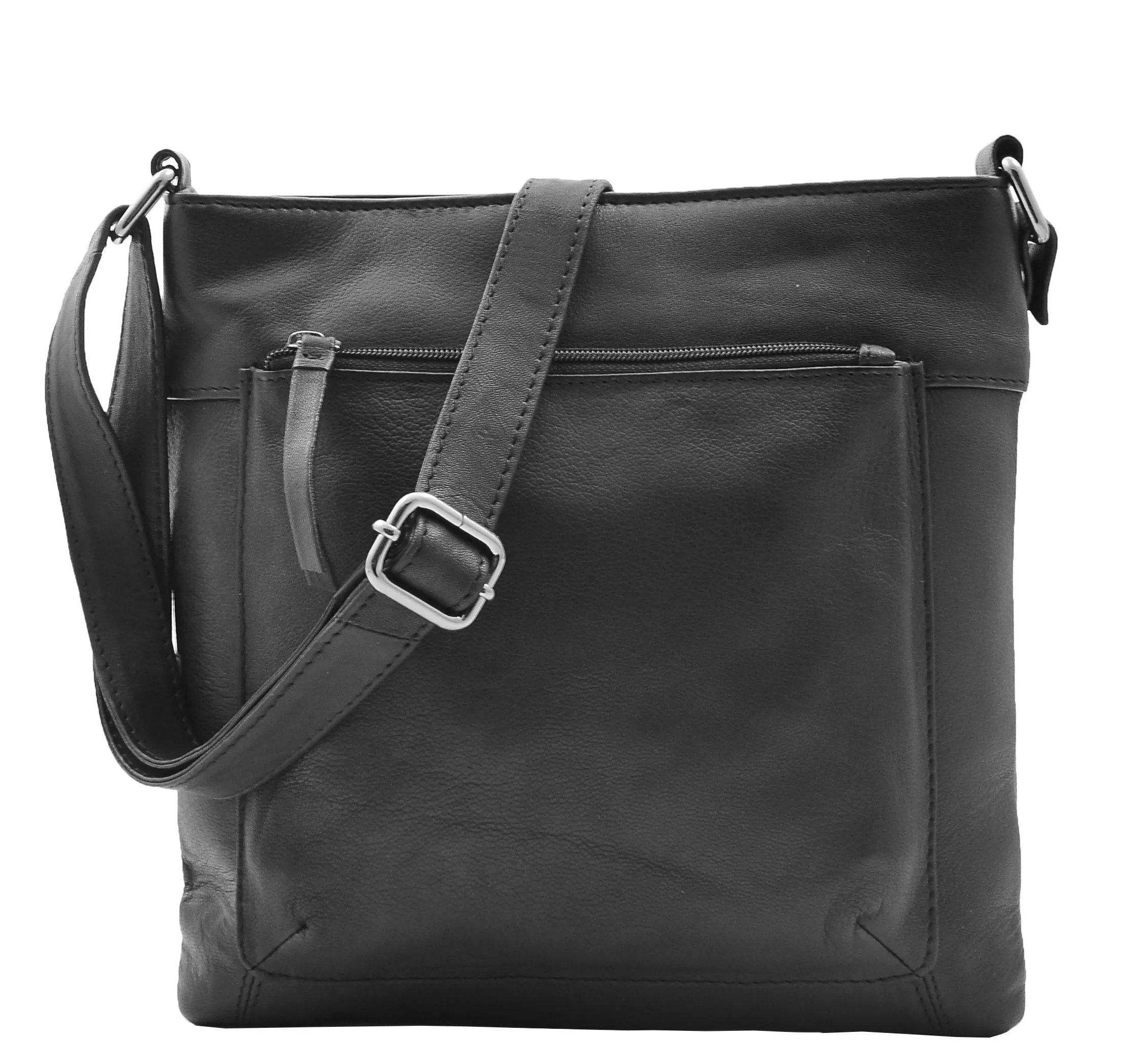 DR343 Women's Soft Leather Cross Body Slim Bag Black