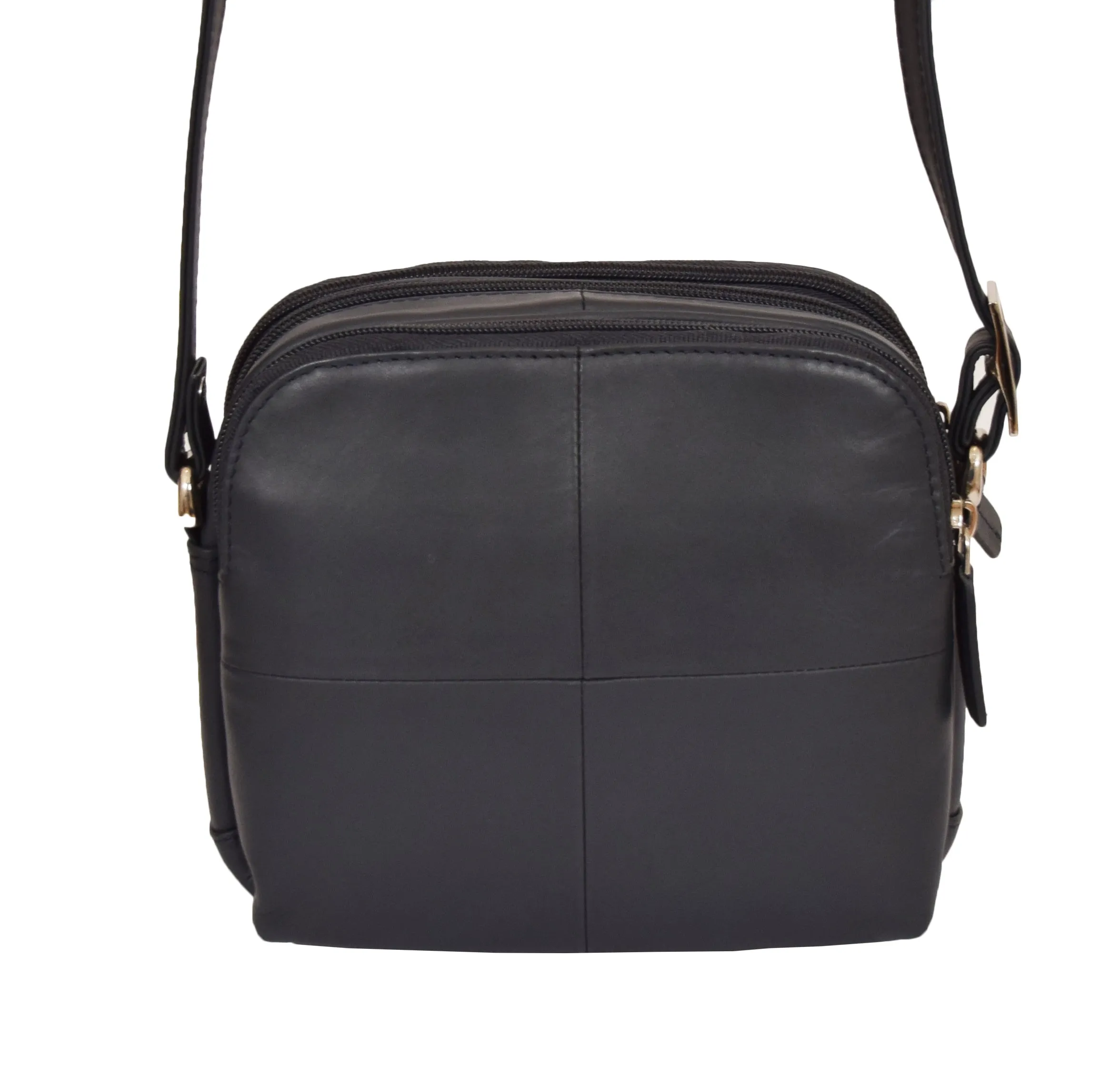 DR366 Women's Leather Multi Compartment Sling Bag Navy