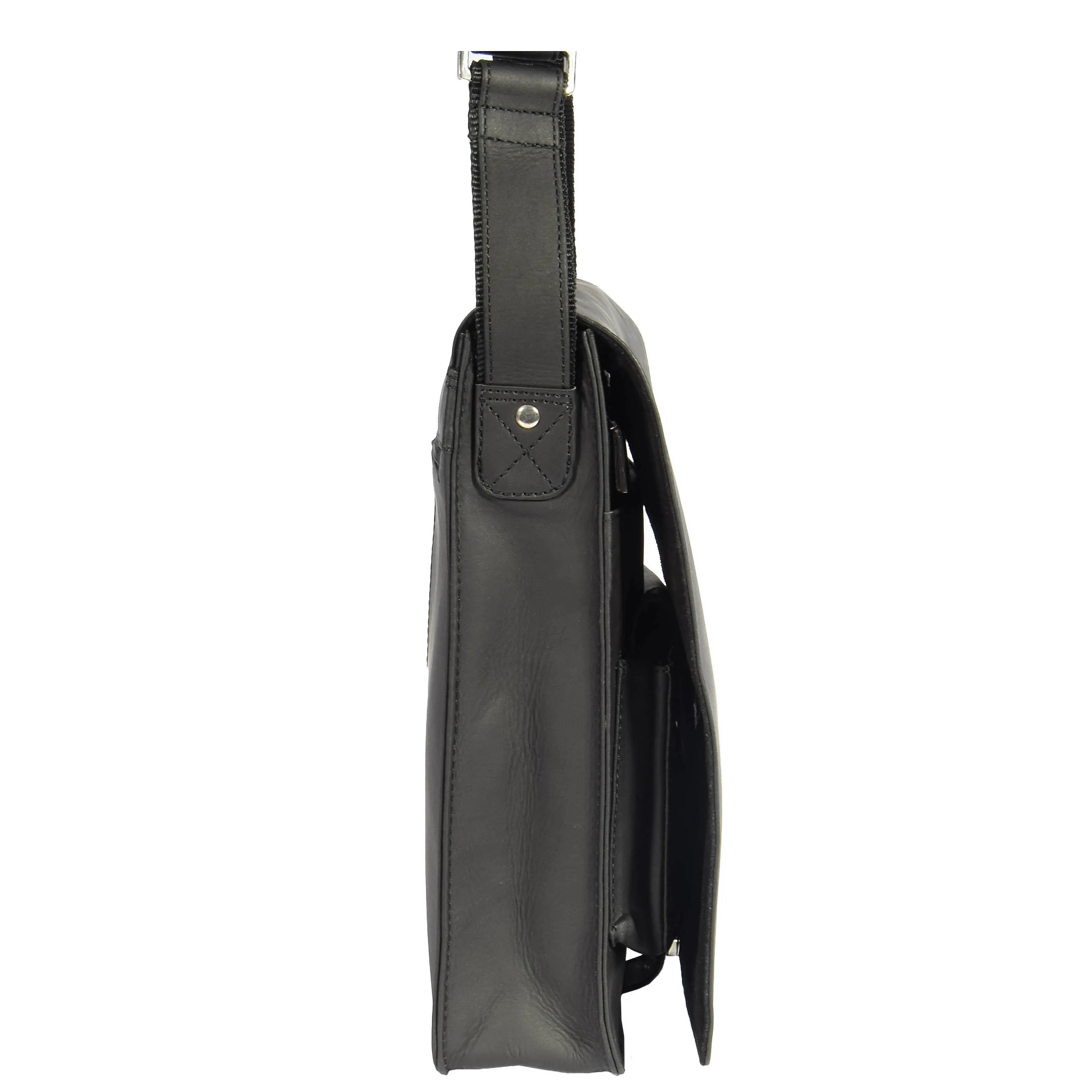 DR391 Men's Leather Satchel Cross Body Bag Black