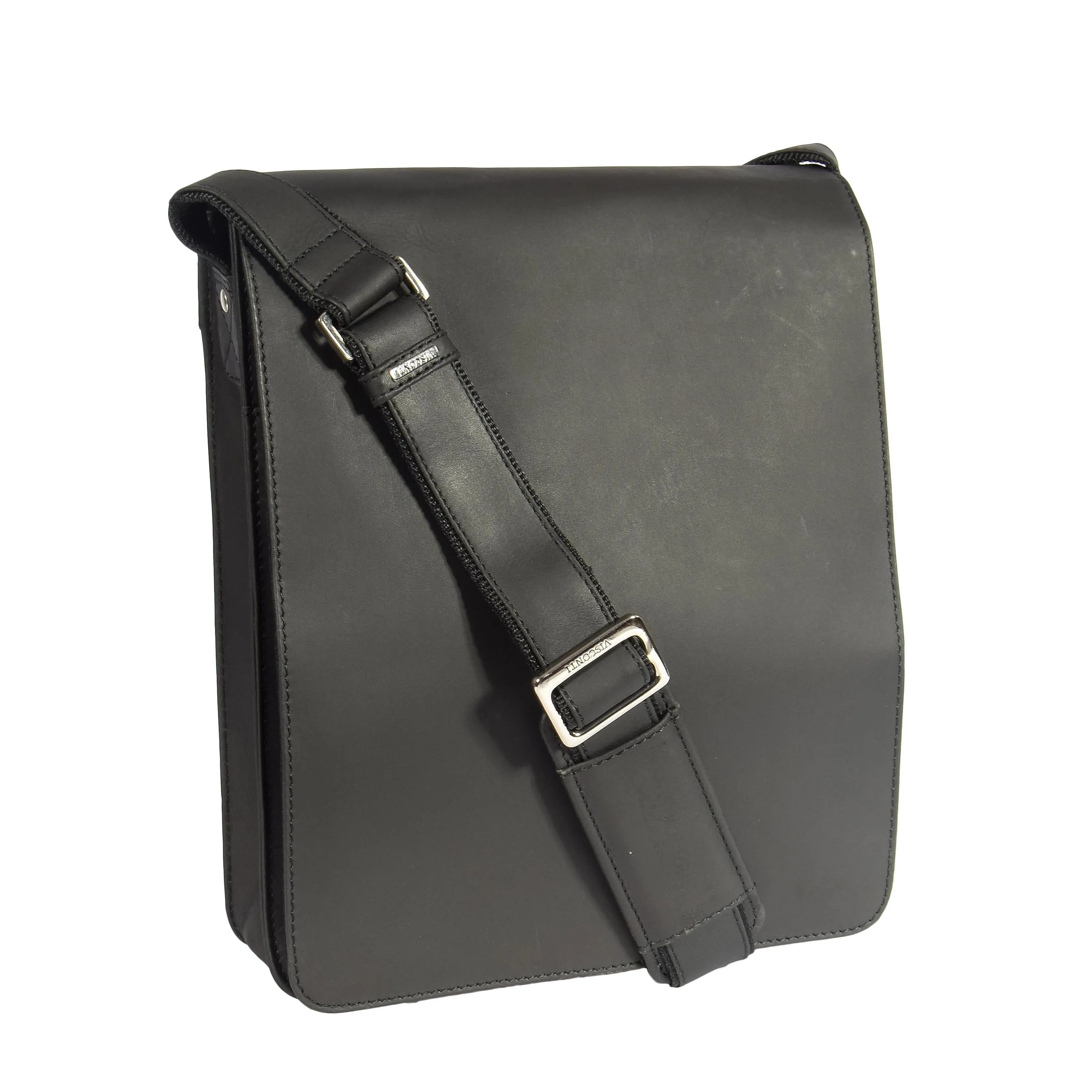 DR391 Men's Leather Satchel Cross Body Bag Black