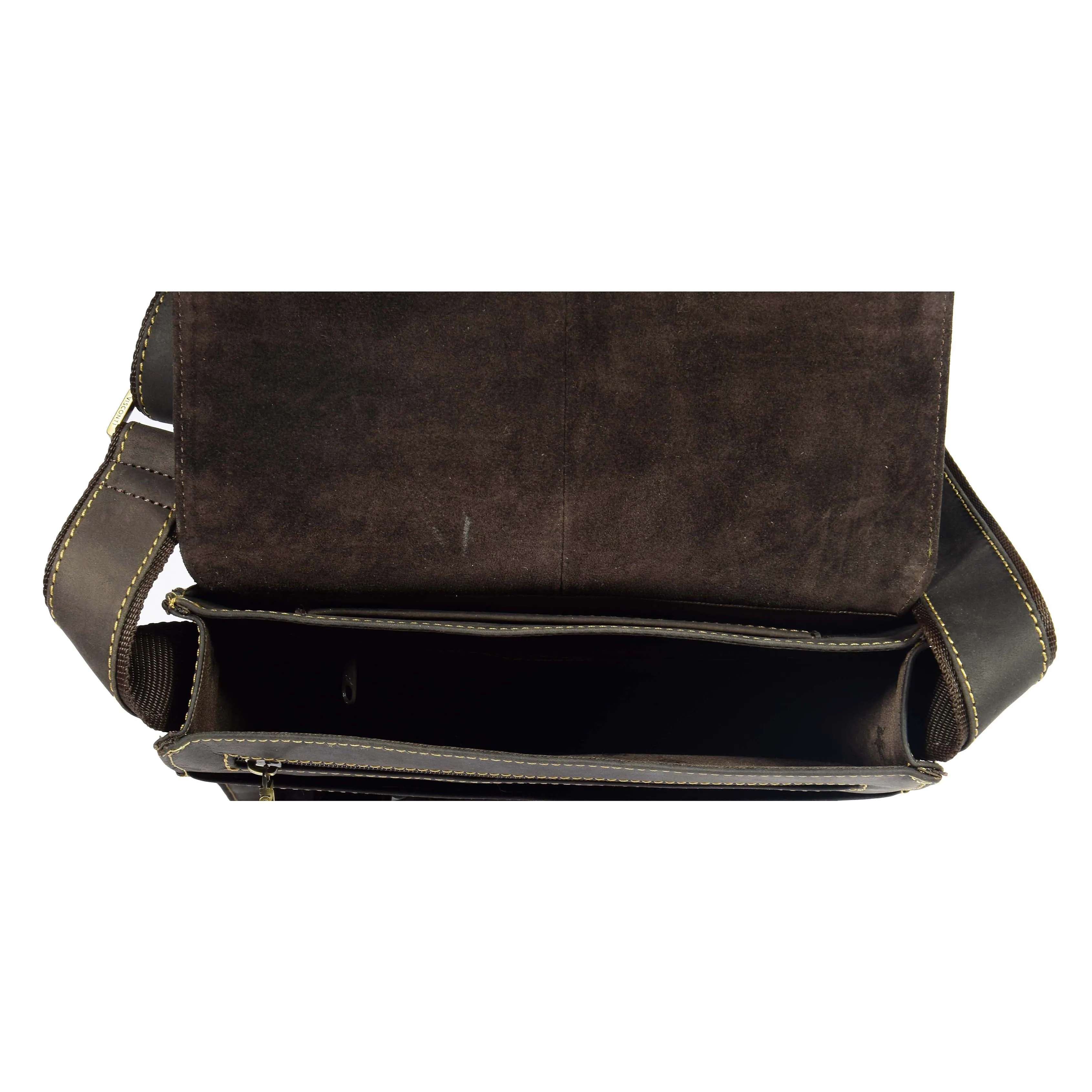 DR391 Men's Leather Satchel Cross Body Bag Brown