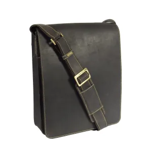 DR391 Men's Leather Satchel Cross Body Bag Brown