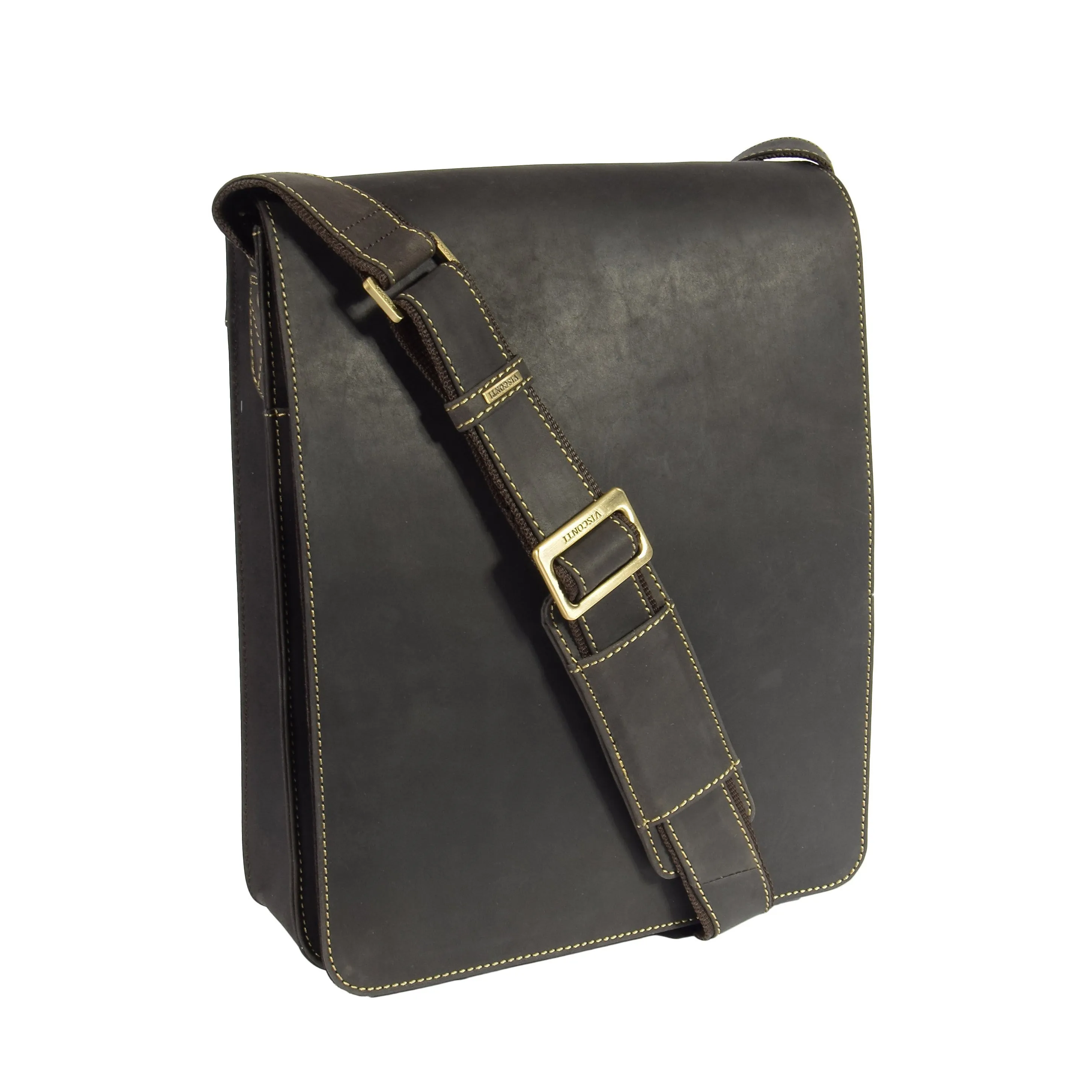 DR391 Men's Leather Satchel Cross Body Bag Brown