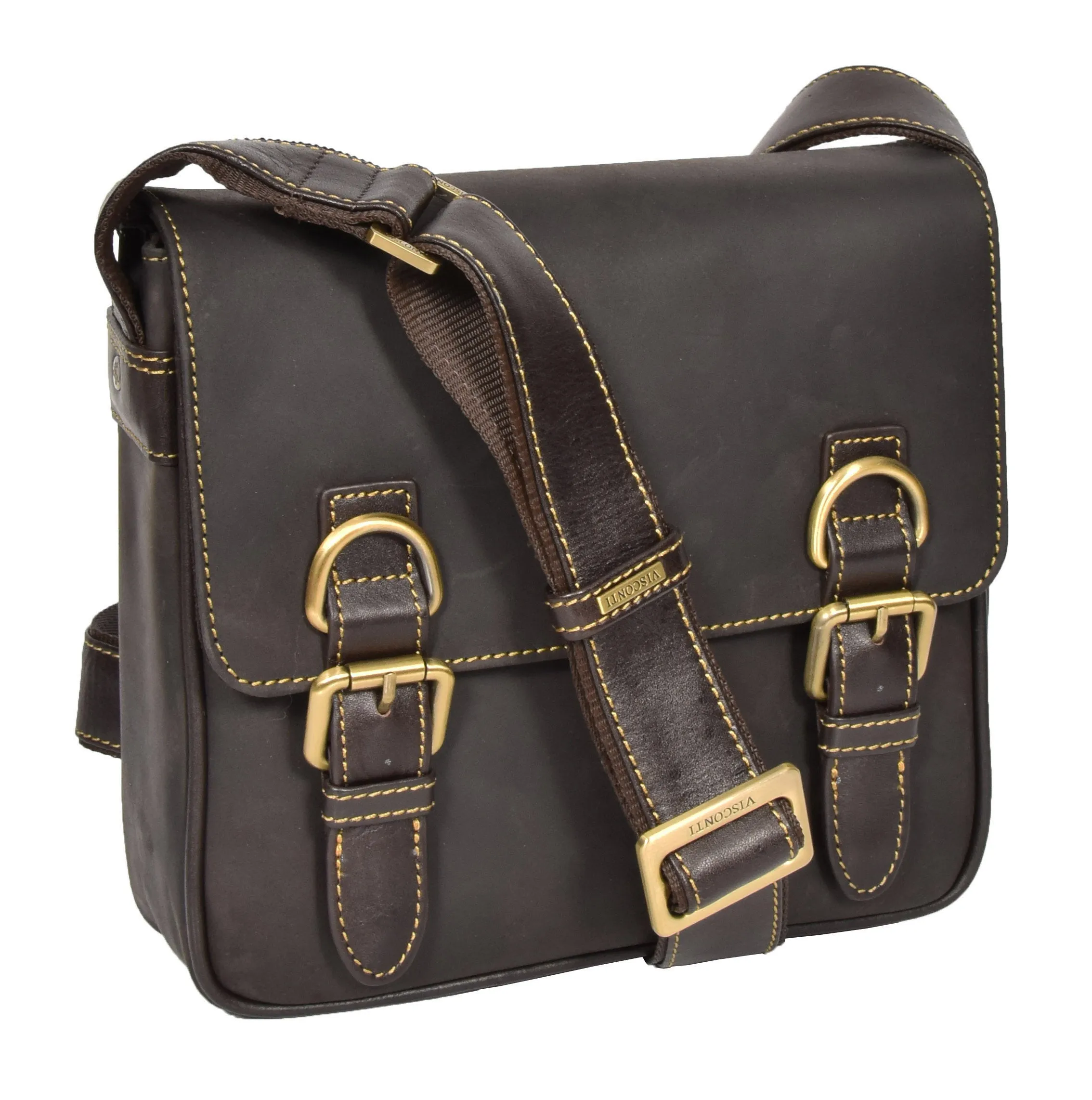 DR393 Satchel Style Leather Flight Bag Brown