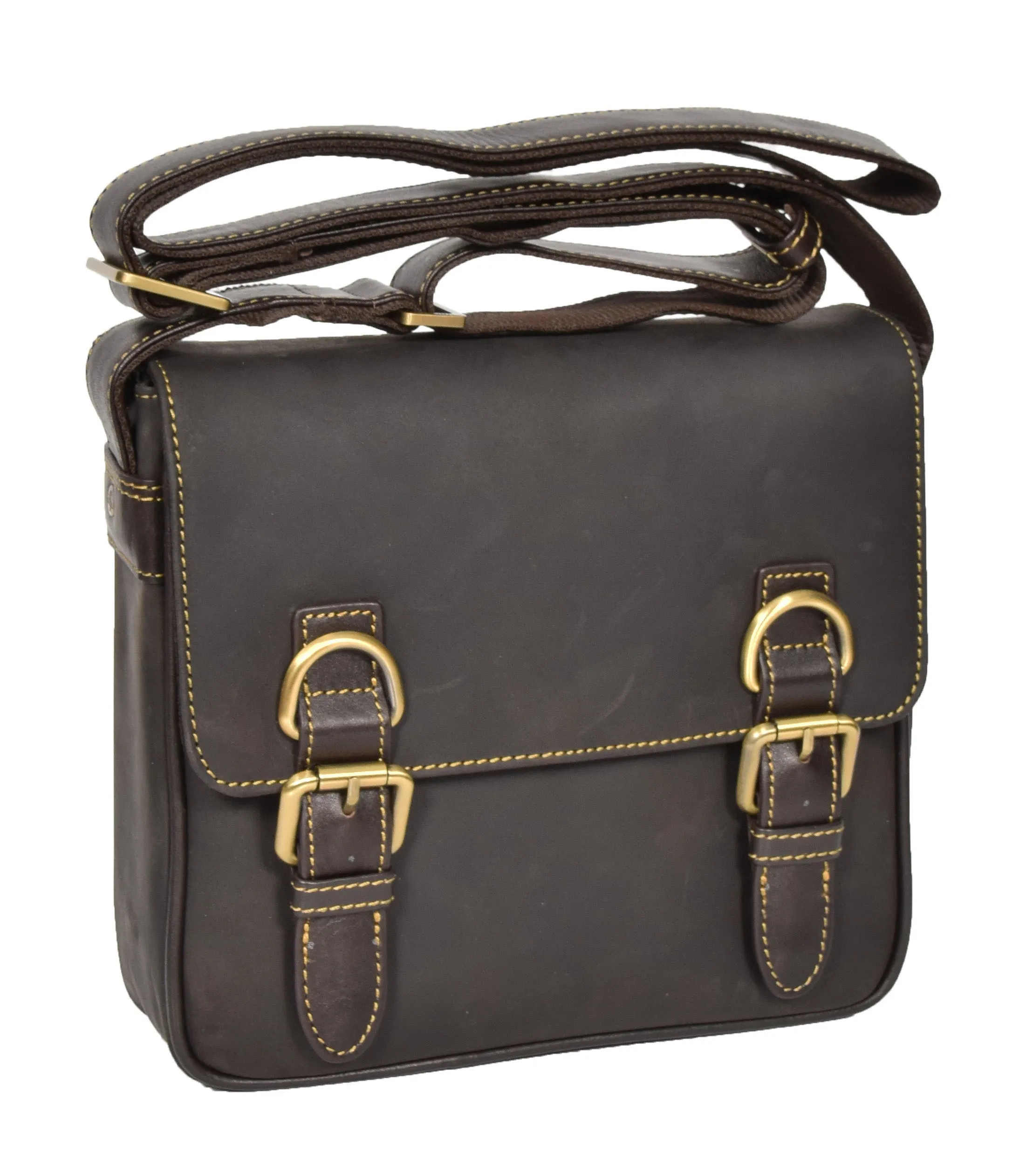 DR393 Satchel Style Leather Flight Bag Brown