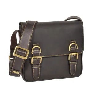 DR393 Satchel Style Leather Flight Bag Brown