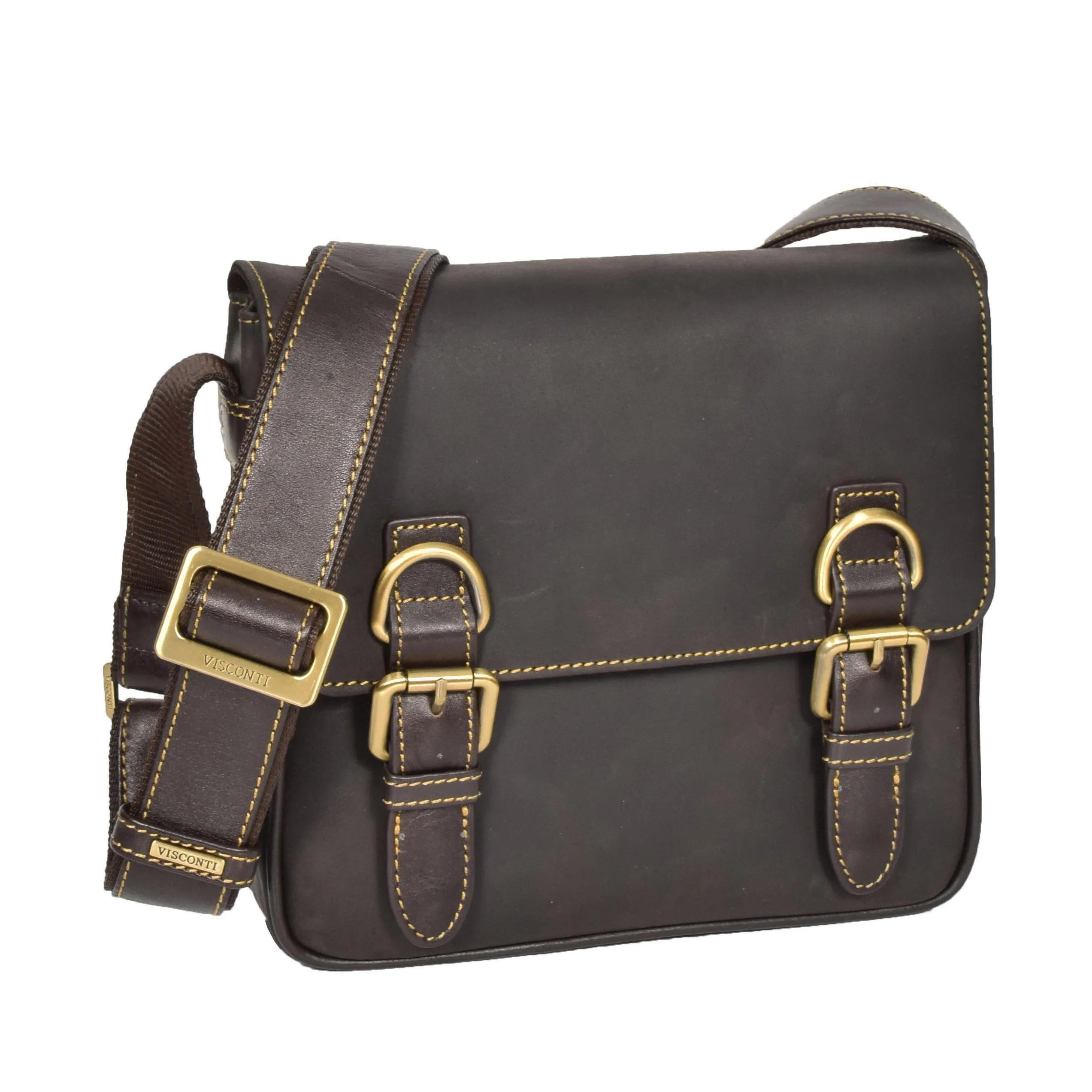 DR393 Satchel Style Leather Flight Bag Brown