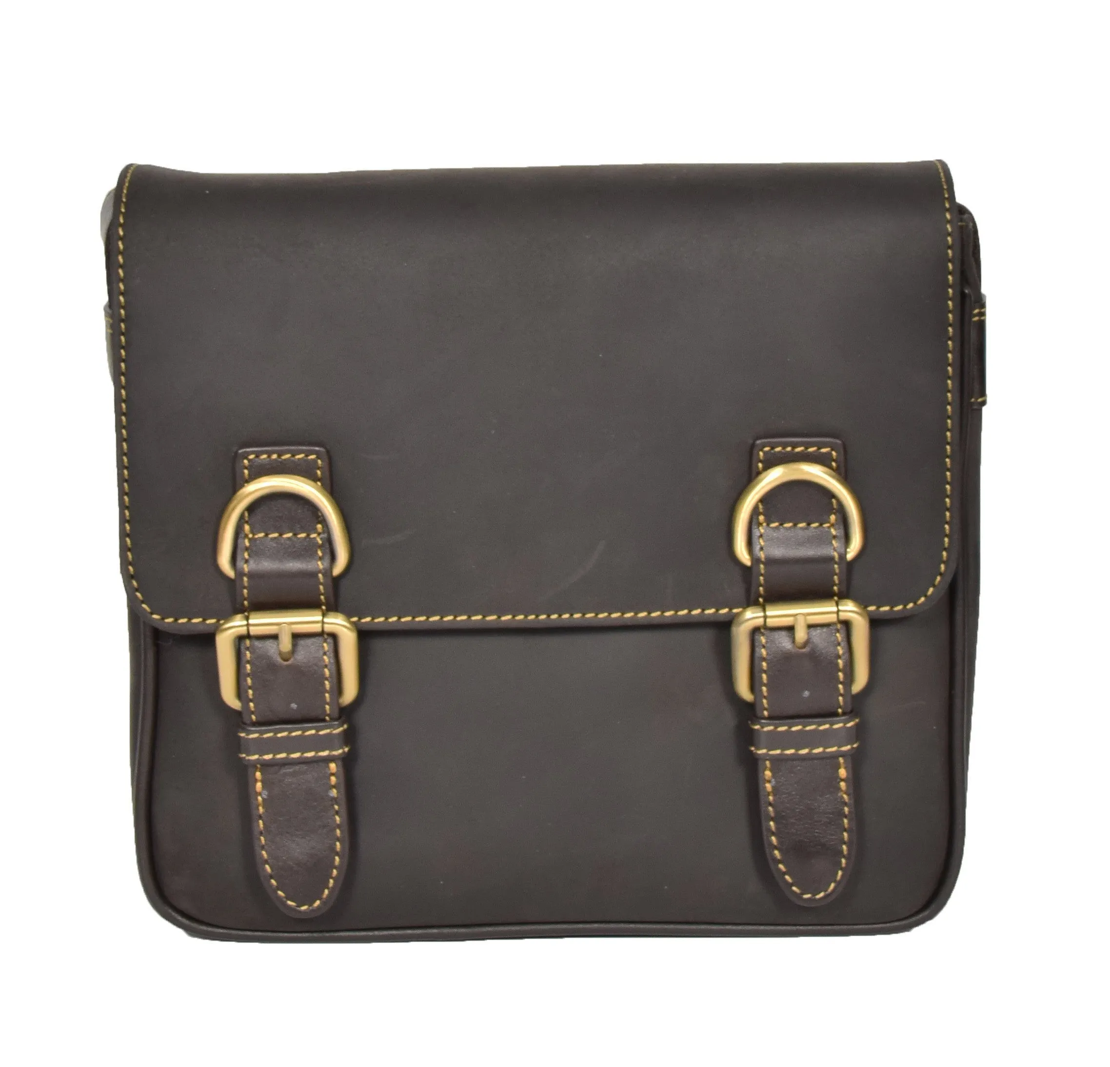 DR393 Satchel Style Leather Flight Bag Brown