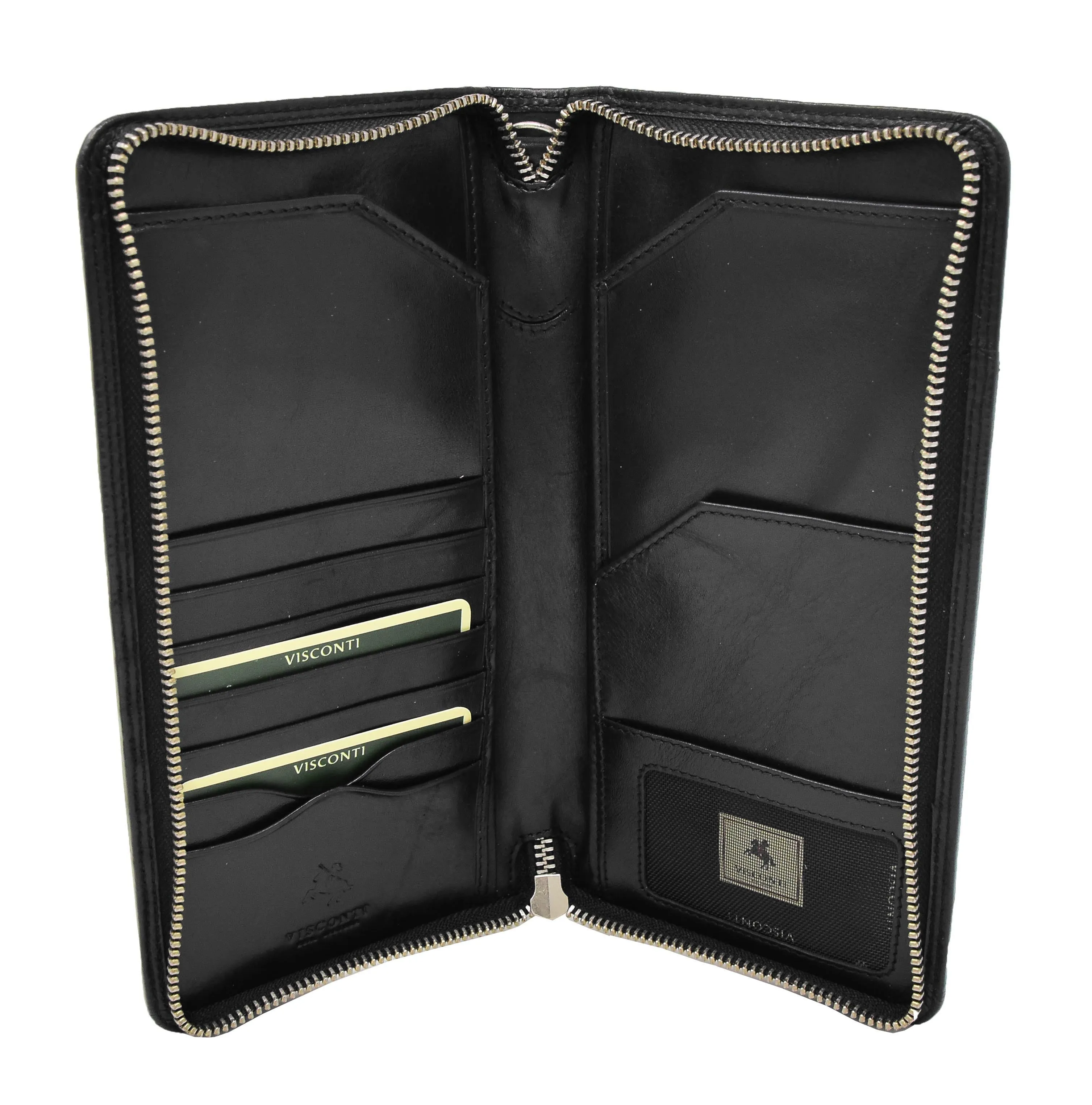 DR433 Exclusive Leather Passport Travel Wallet Black