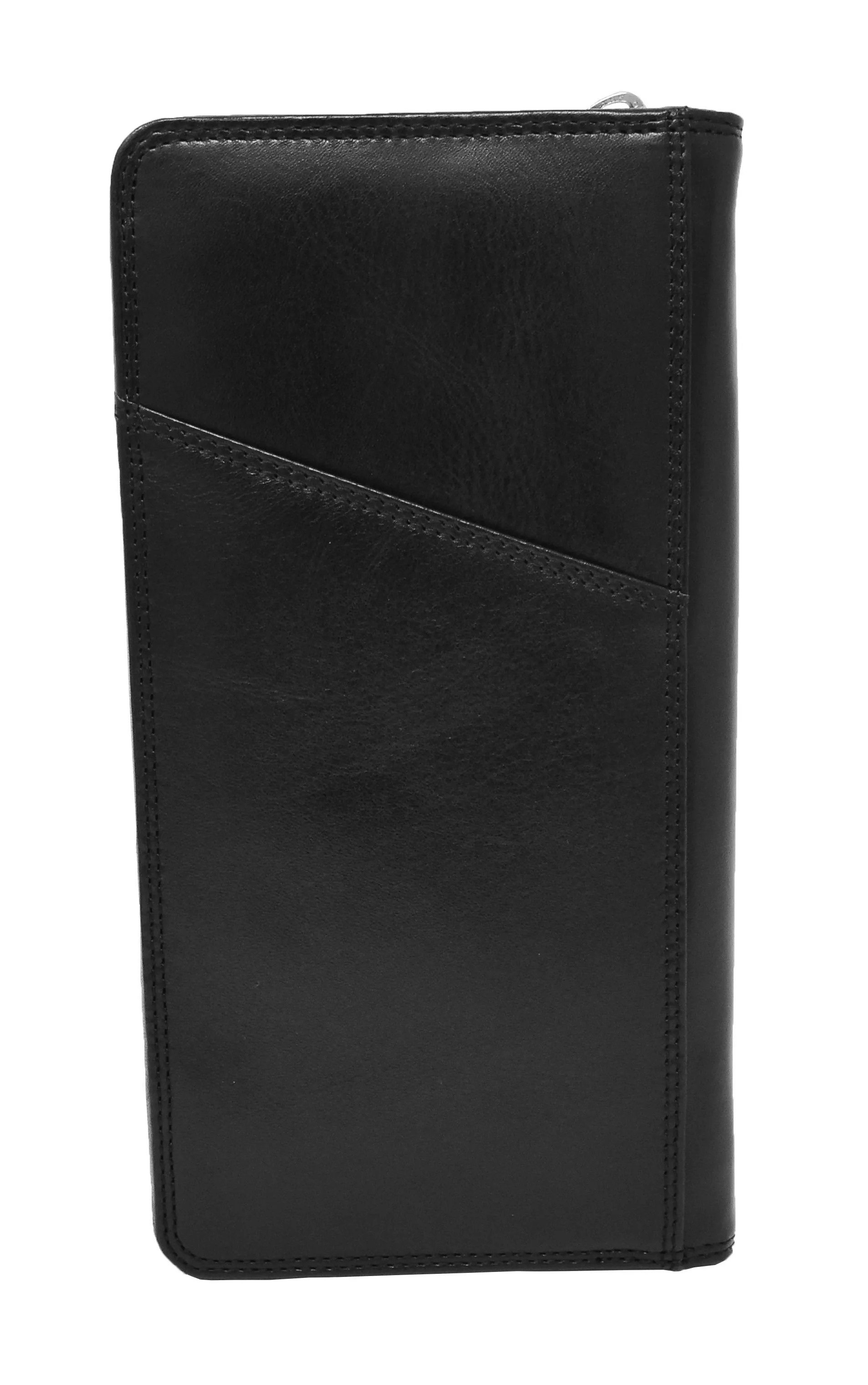 DR433 Exclusive Leather Passport Travel Wallet Black