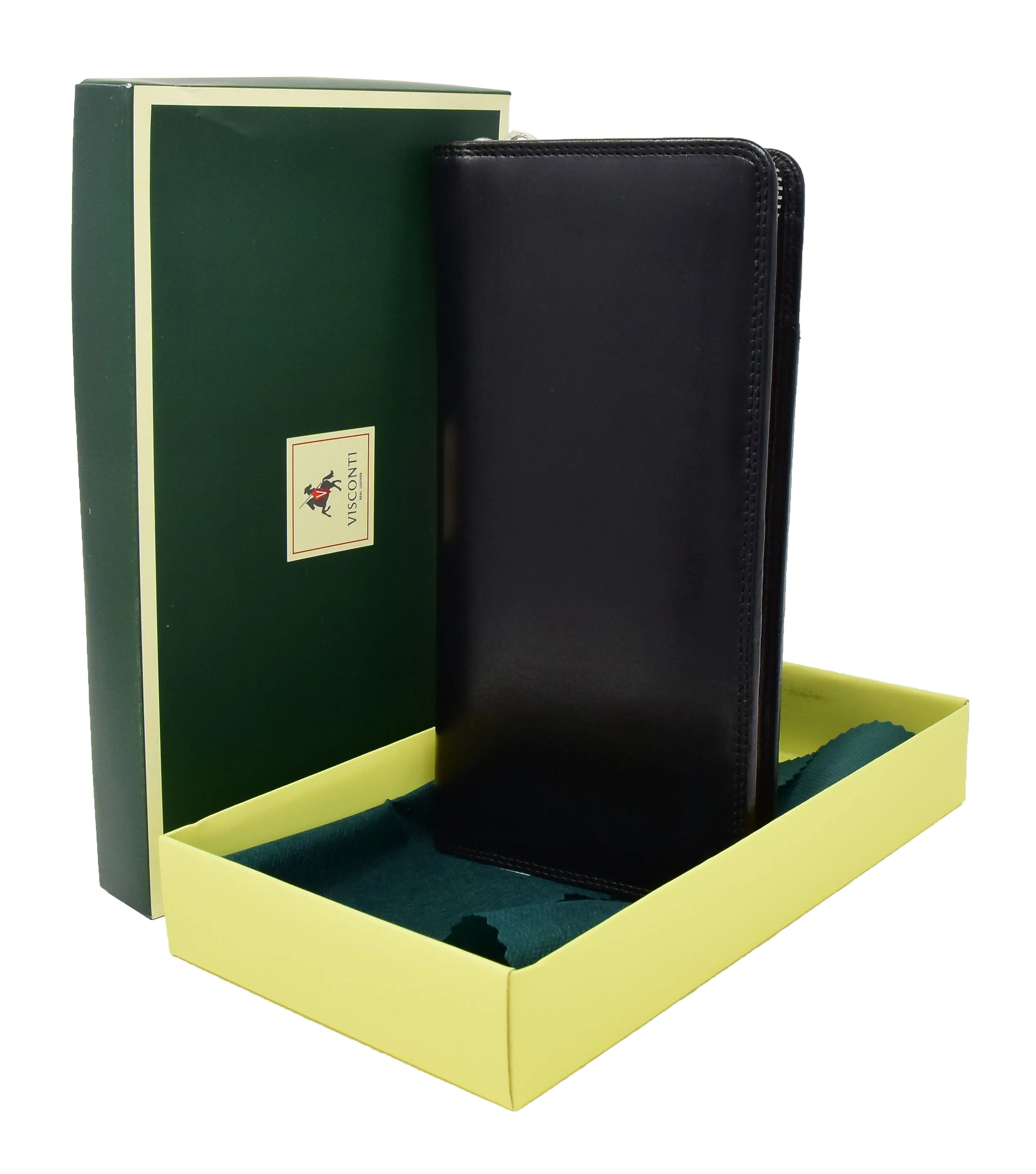 DR433 Exclusive Leather Passport Travel Wallet Black