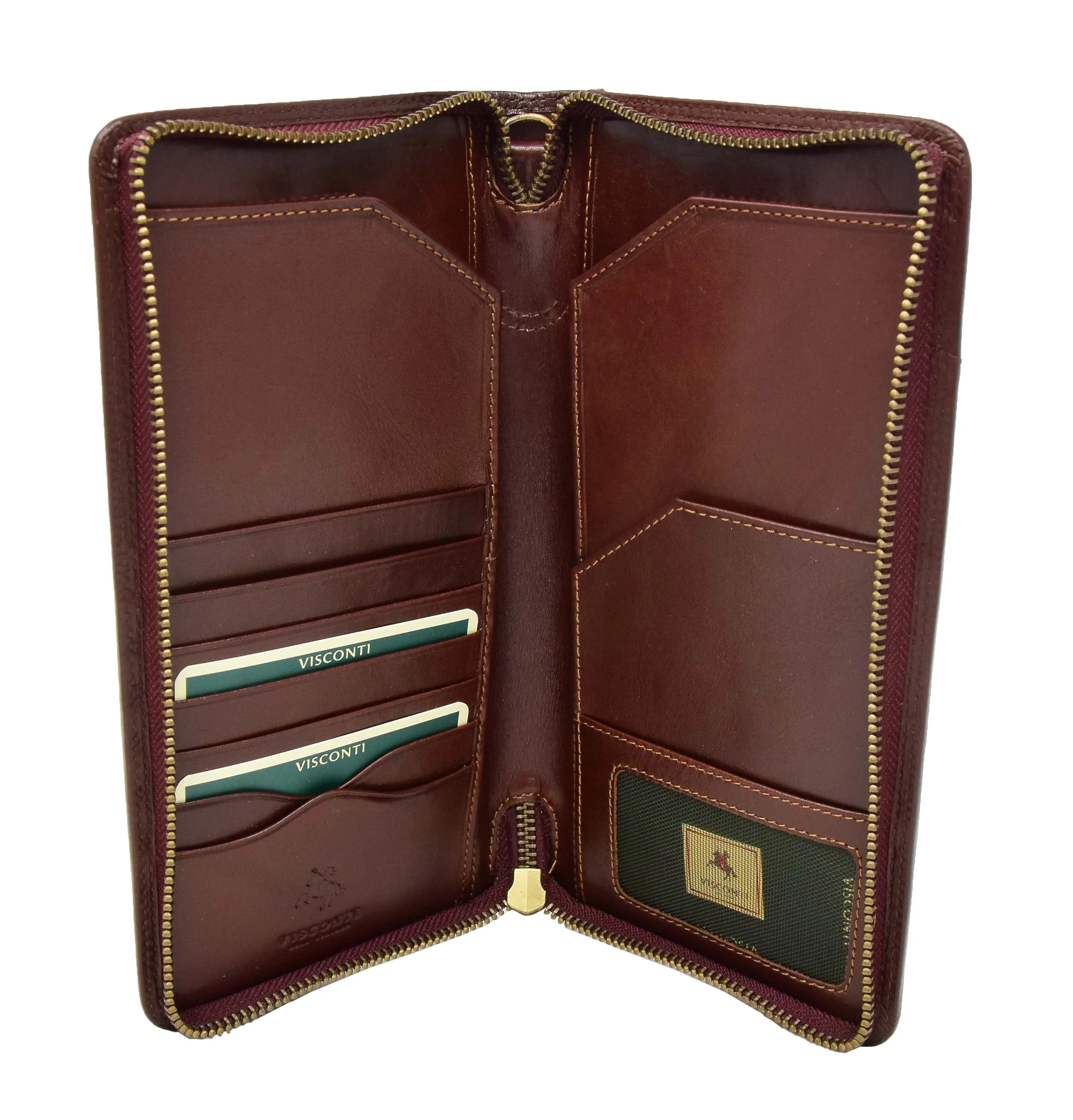 DR433 Exclusive Leather Passport Travel Wallet Brown