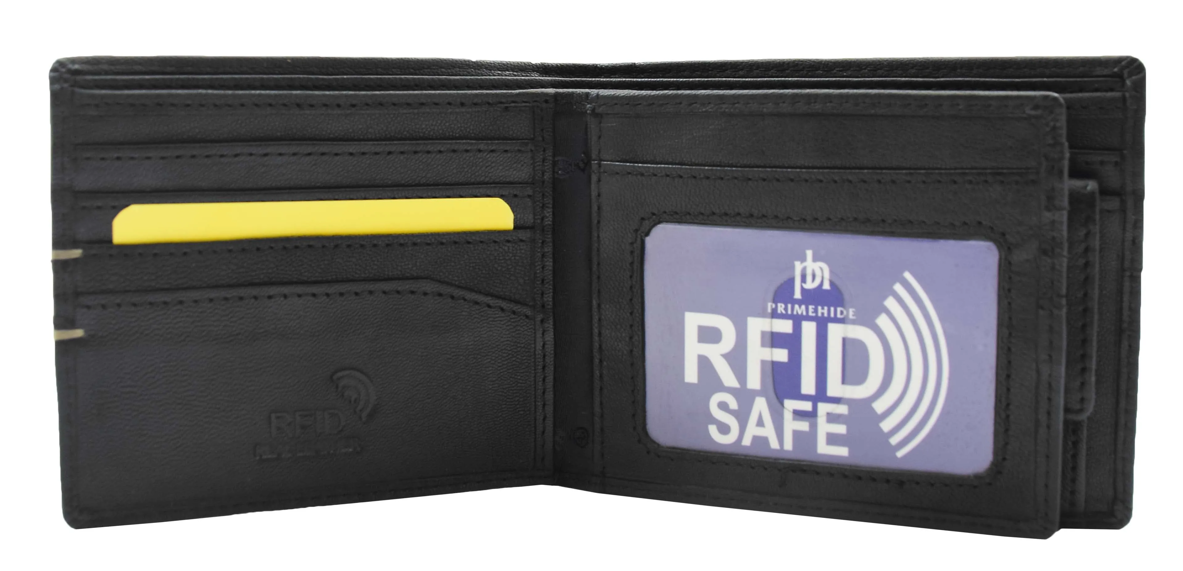 DR441 Men's Real Leather Bifold Wallet Black