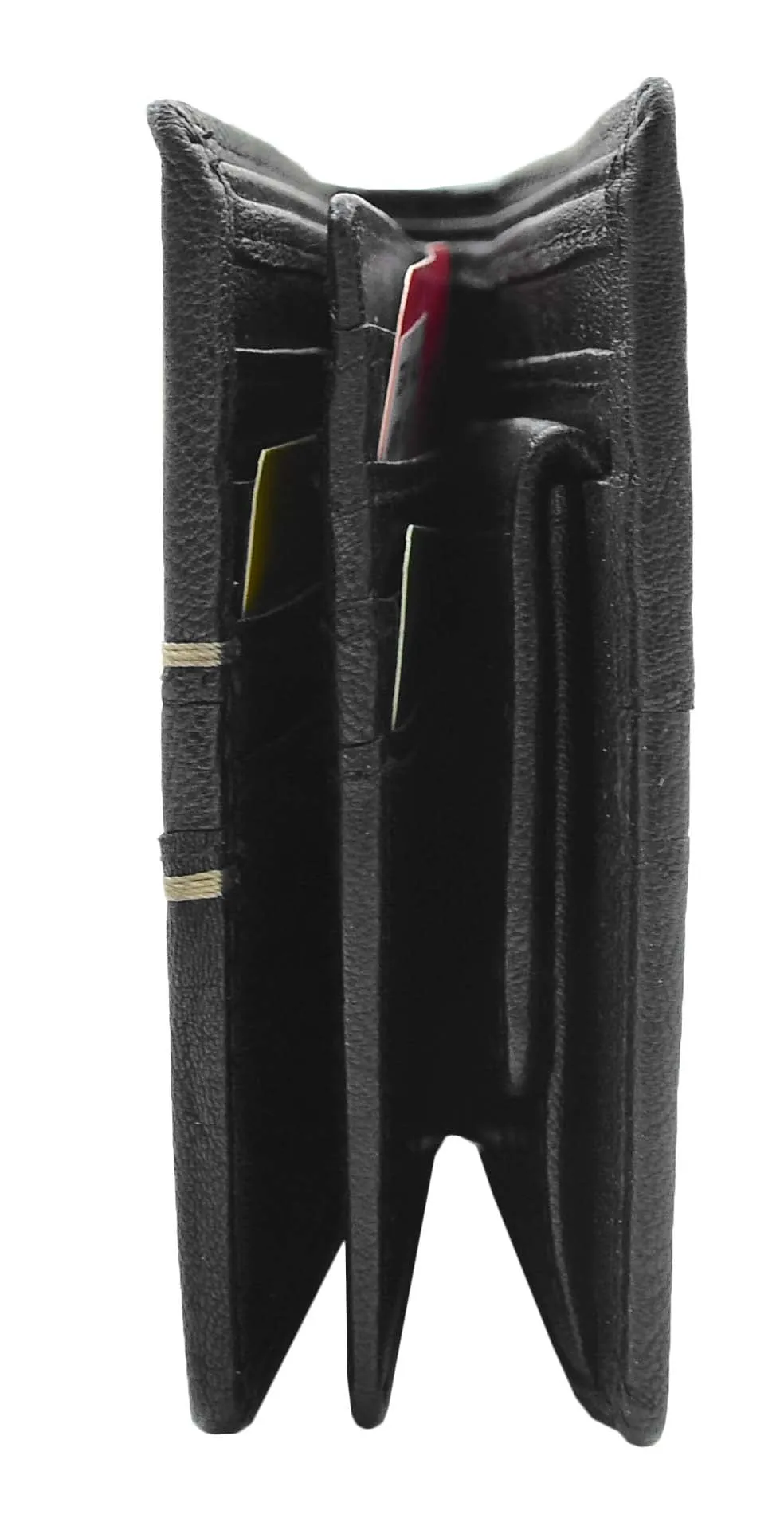 DR441 Men's Real Leather Bifold Wallet Black