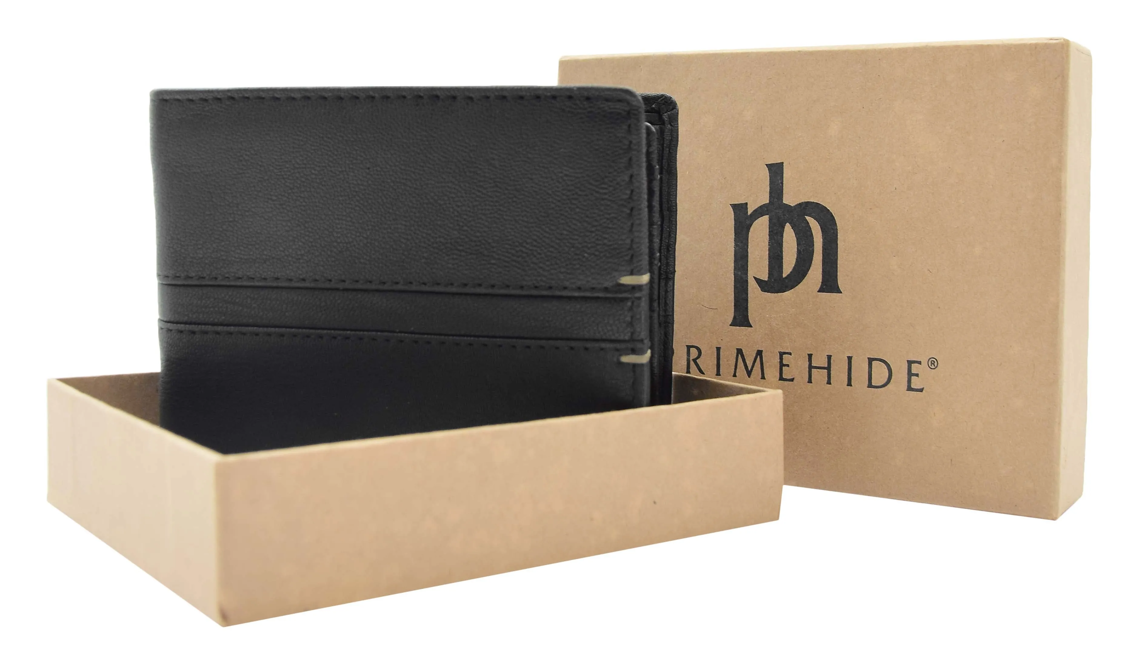 DR441 Men's Real Leather Bifold Wallet Black
