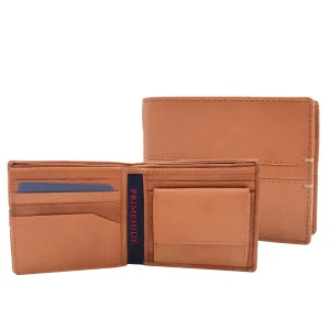 DR441 Men's Real Leather Bifold Wallet Cognac