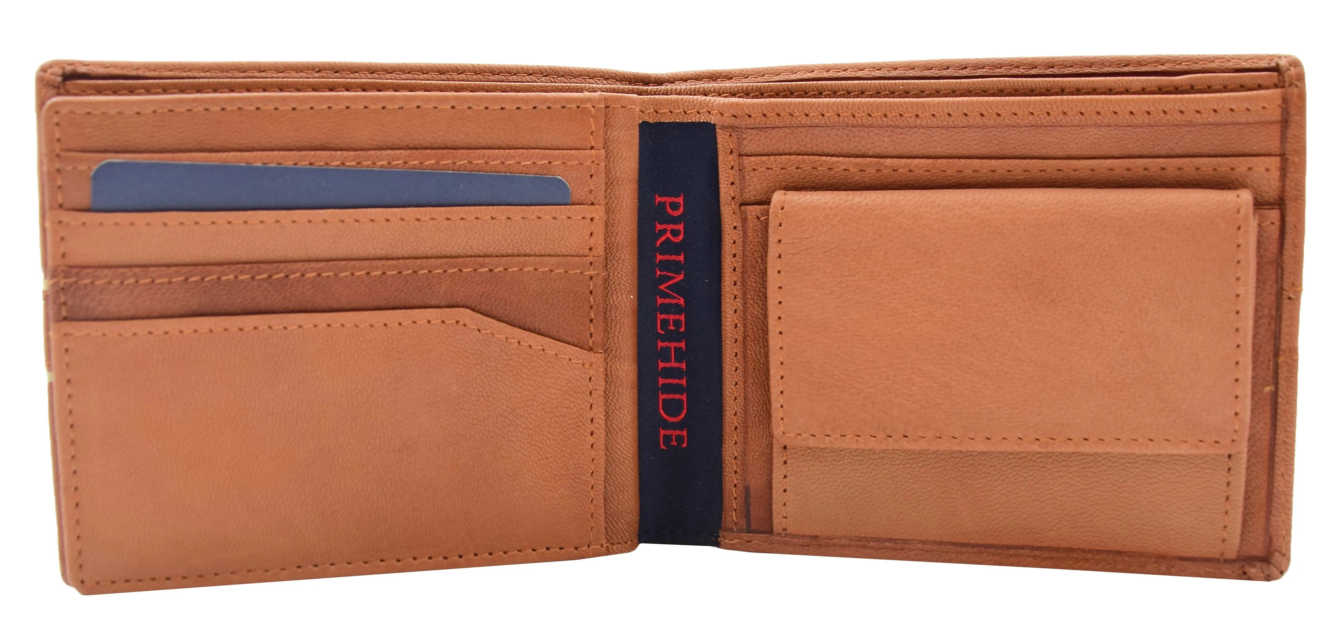 DR441 Men's Real Leather Bifold Wallet Cognac