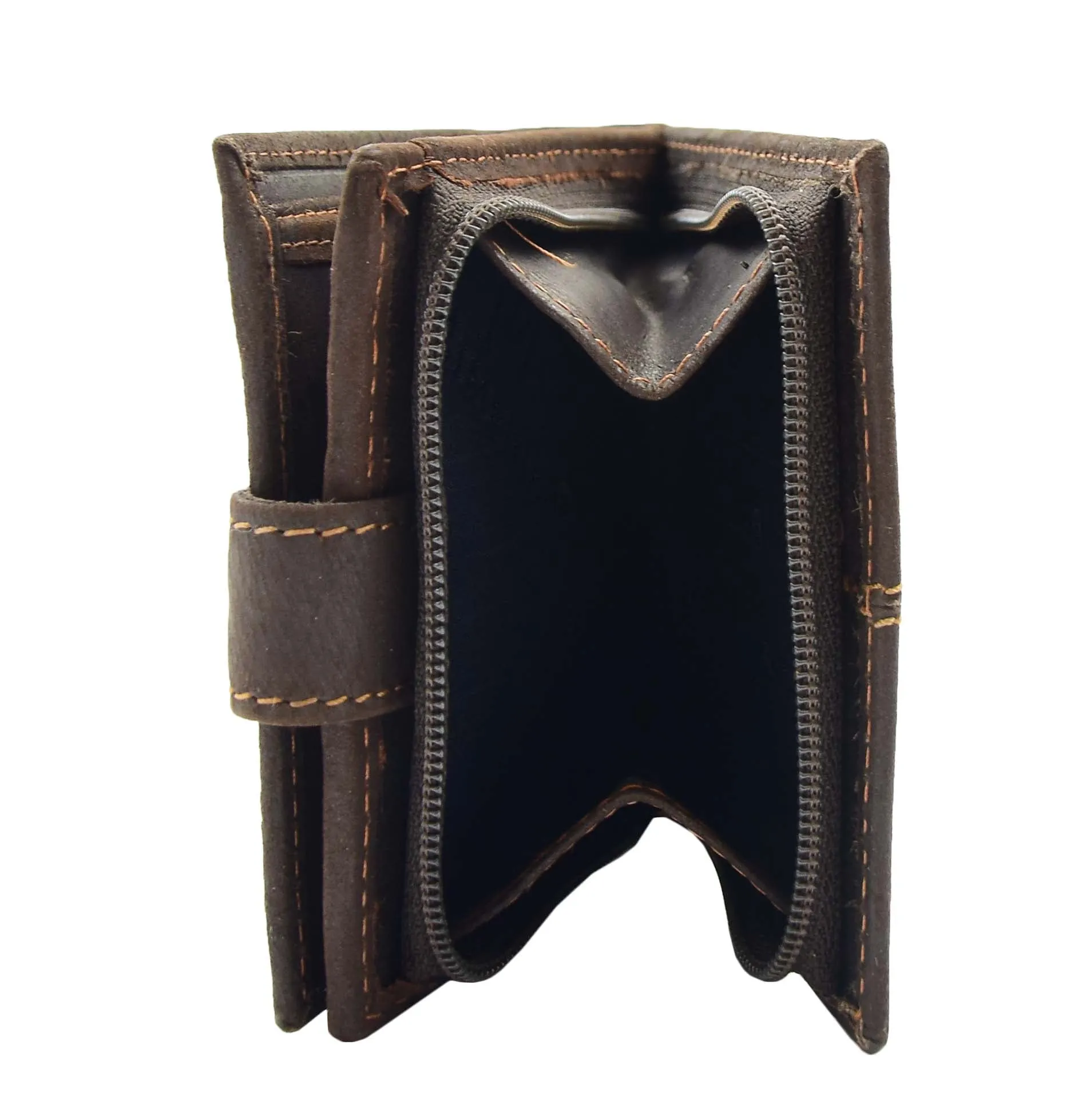 DR444 Men's Hunter Leather Bifold Wallet Brown