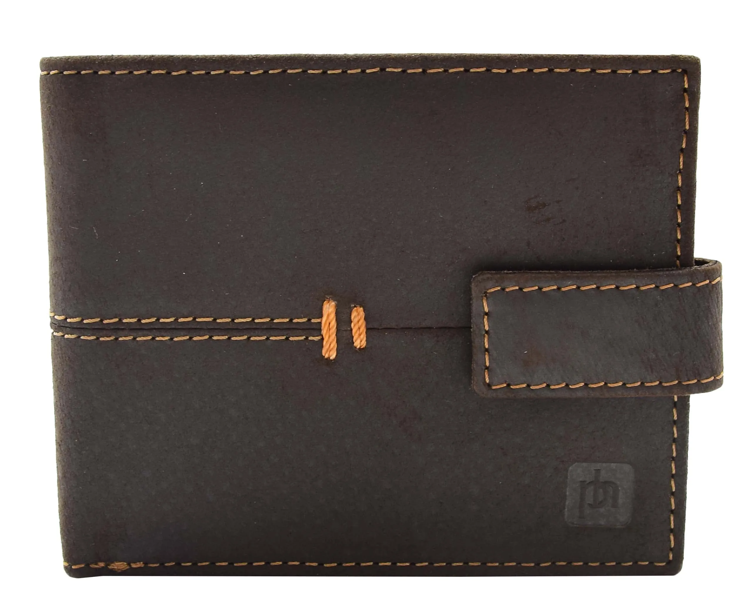 DR444 Men's Hunter Leather Bifold Wallet Brown