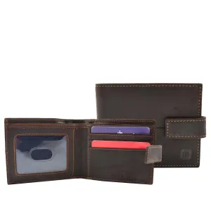 DR444 Men's Hunter Leather Bifold Wallet Brown